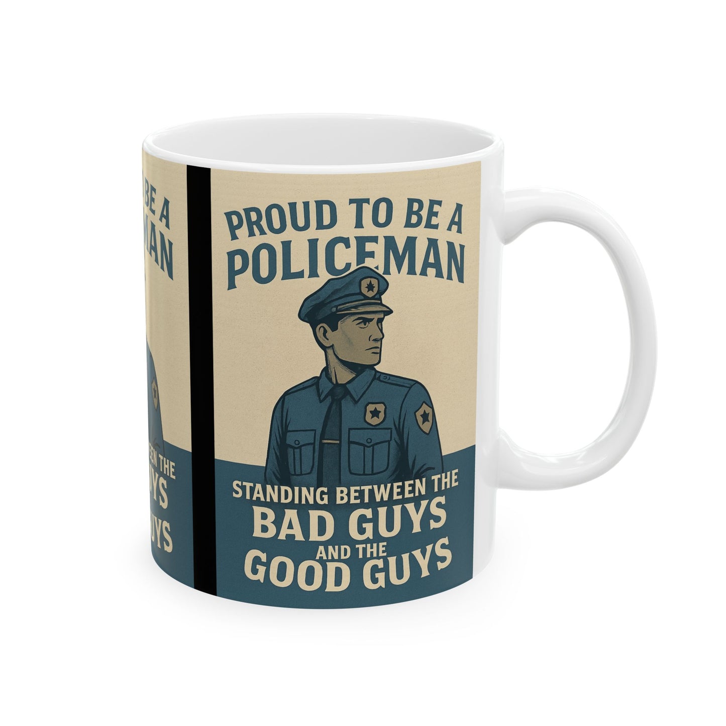 Proud Policeman Ceramic Mug - Perfect Gift for Law Enforcement Officers, Unique Coffee Cup, Support Police, Blue Lives Matter, 11oz, 15oz