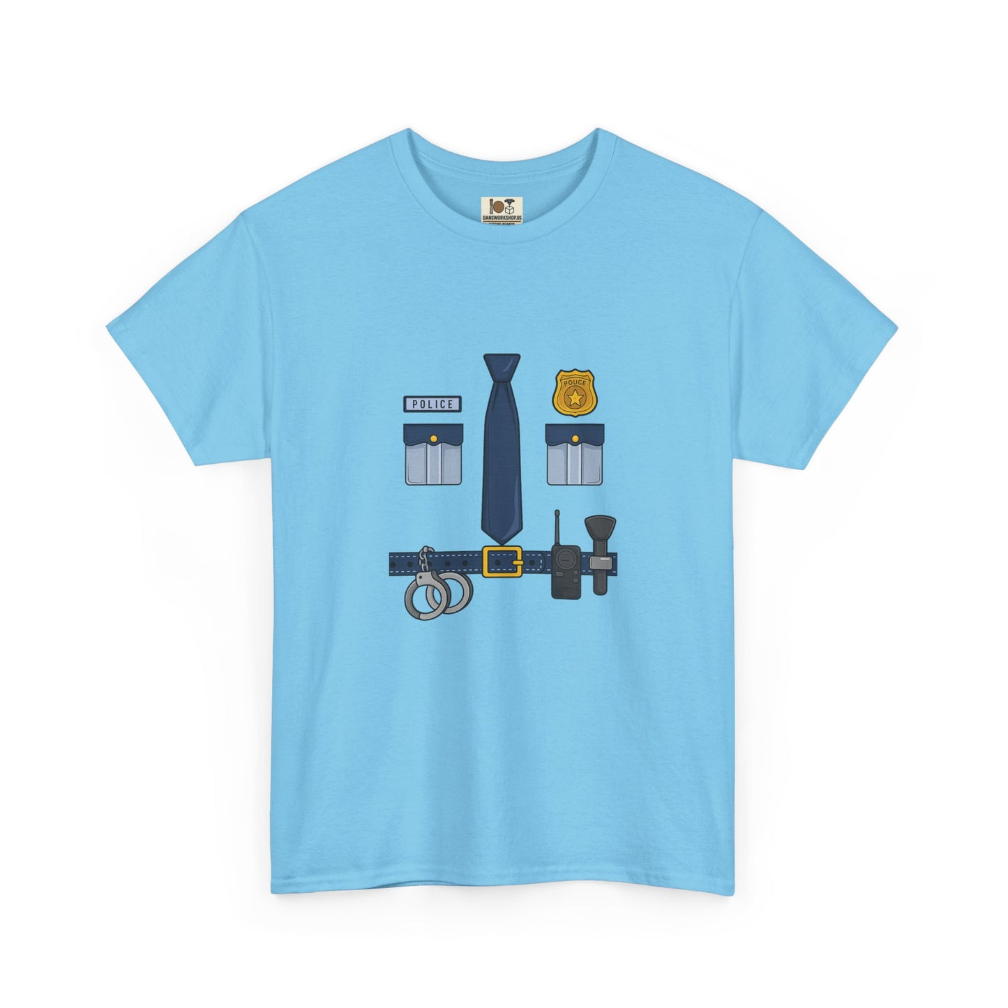 Police Officer Badge Tee, Unisex Heavy Cotton Tee, Funny Police Shirt, Law Enforcement Gift, Casual Wear, Police Appreciation