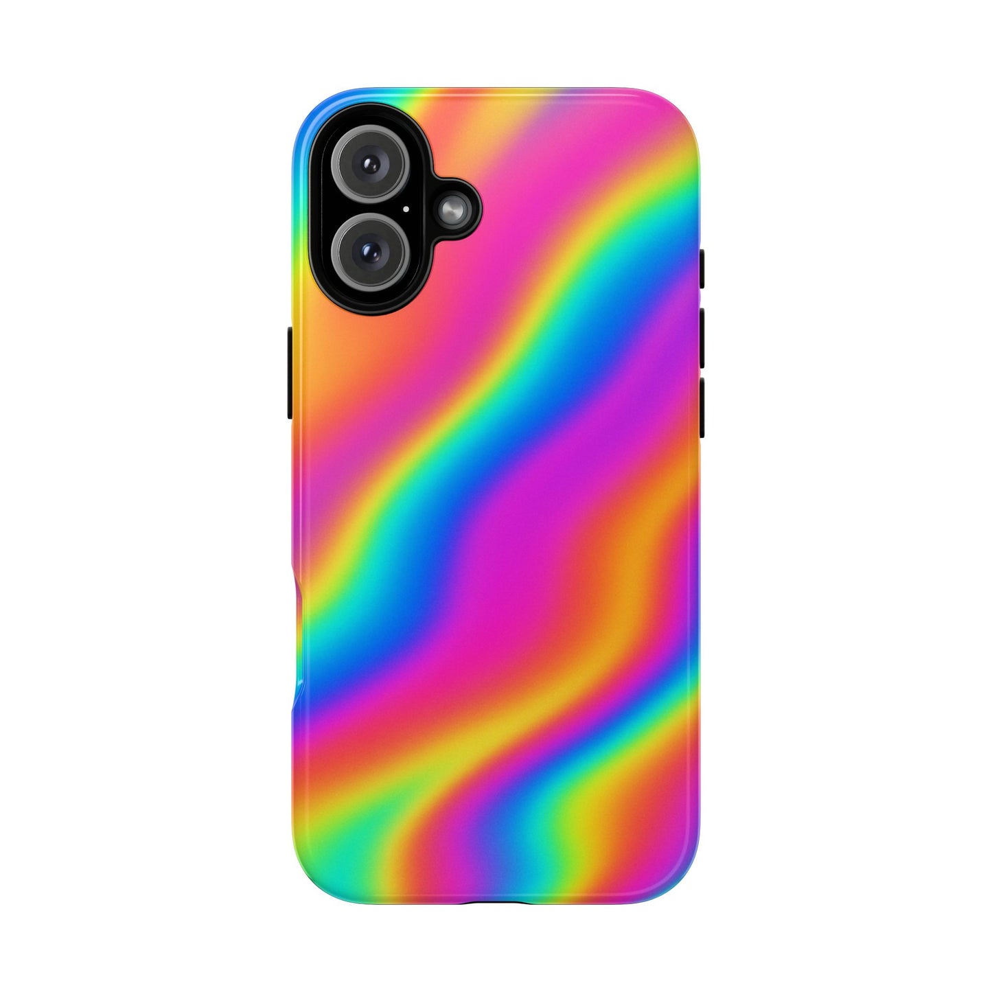 Rainbow Wavy Phone Case - Colorful Tough Cases for Stylish Protection, LGBTQ+ Pride Gift, Trendy Phone Accessory, Birthday, Holiday Present