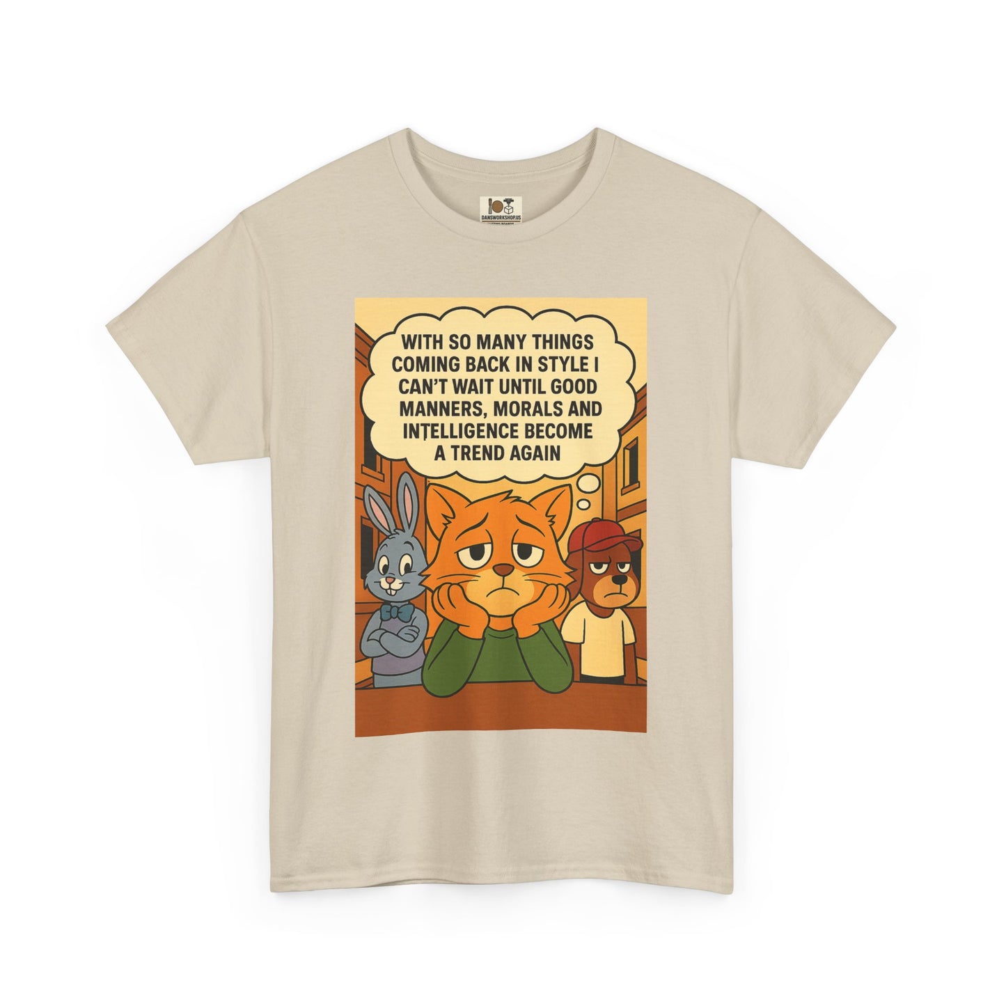 Funny Cat Tee, Unisex Heavy Cotton T-Shirt, Gift for Cat Lovers, Trendy Humor Shirt, Casual Everyday Wear, Unique Animal Design