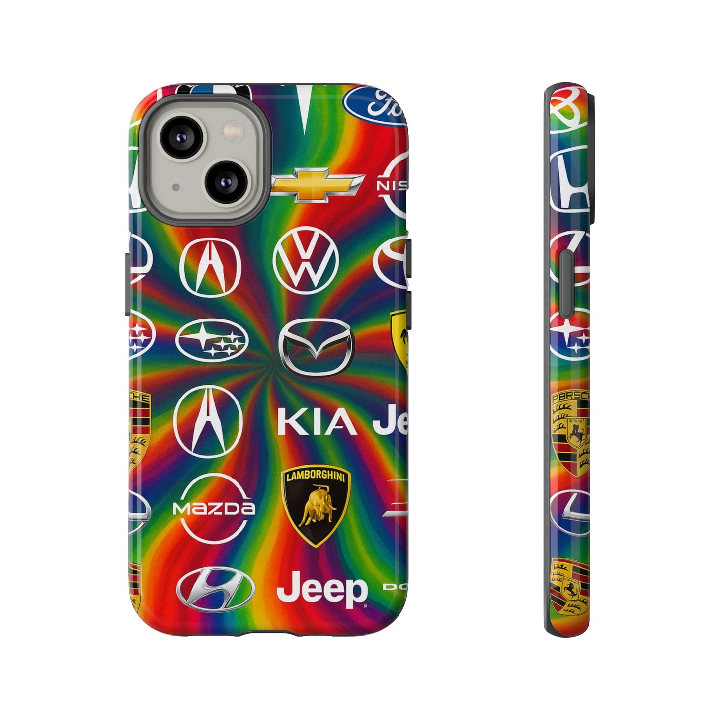 Colorful Car Logos Phone Case - Vibrant Tough Cases for Auto Enthusiasts, Unique Gift for Birthdays, Car Events, and Holidays