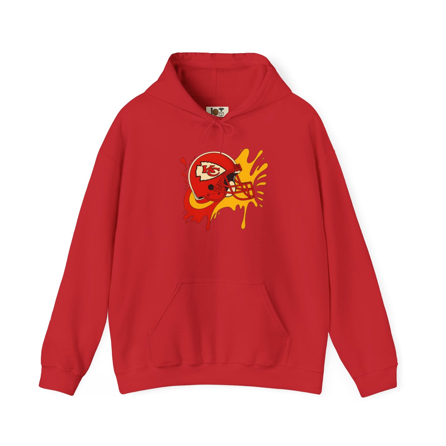 Sporty Graffiti Hoodie for Chiefs Fans, Versatile Streetwear, Perfect Gift for Game Day, Fashionable Fall Layer, Unisex Heavy Blend
