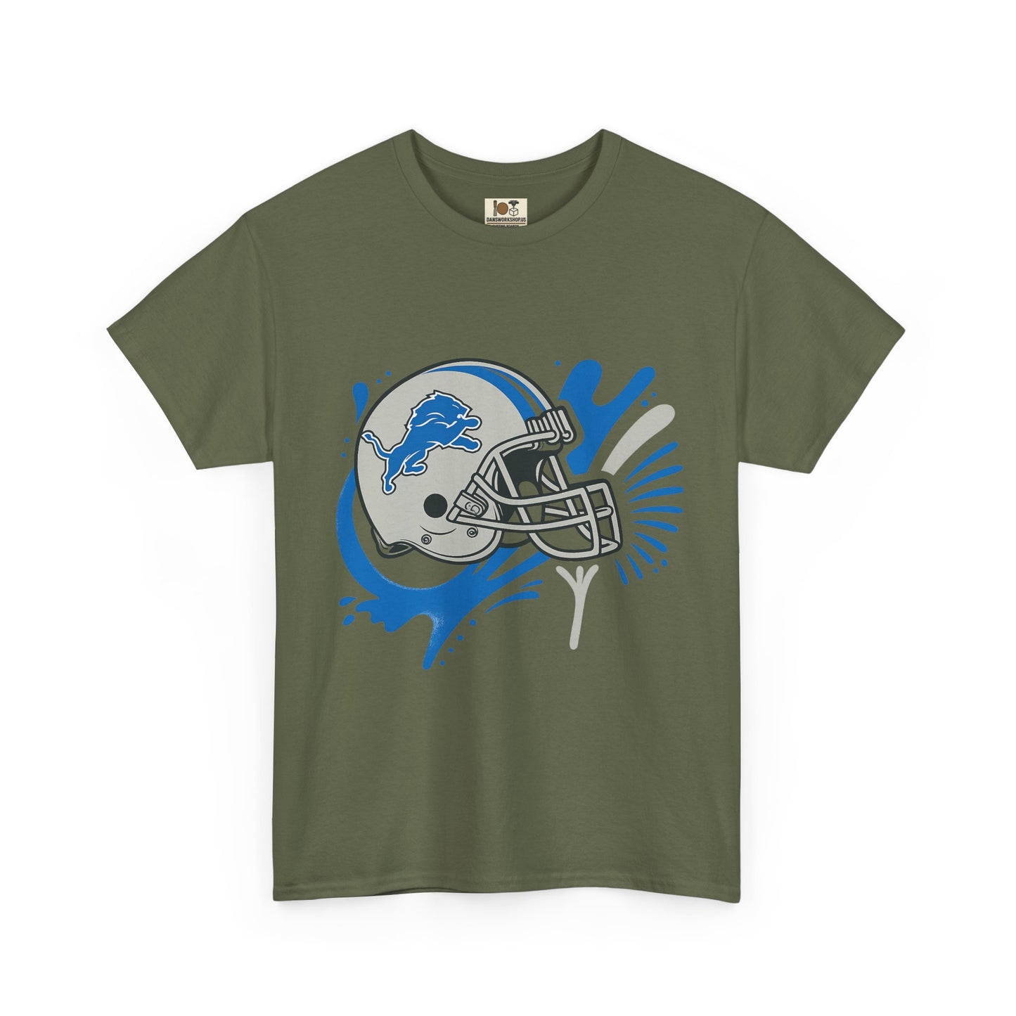 Detroit Lions Fan Heavy Cotton Tee, Sports Apparel, Gift for Gamers, Casual Wear, Team Spirit Shirt