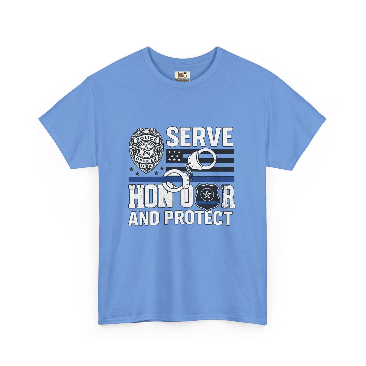Honor and Protect Tee, Unisex Cotton T-Shirt for Police Support, Serve and Honor Shirt, Gift for Officers, Law Enforcement Apparel