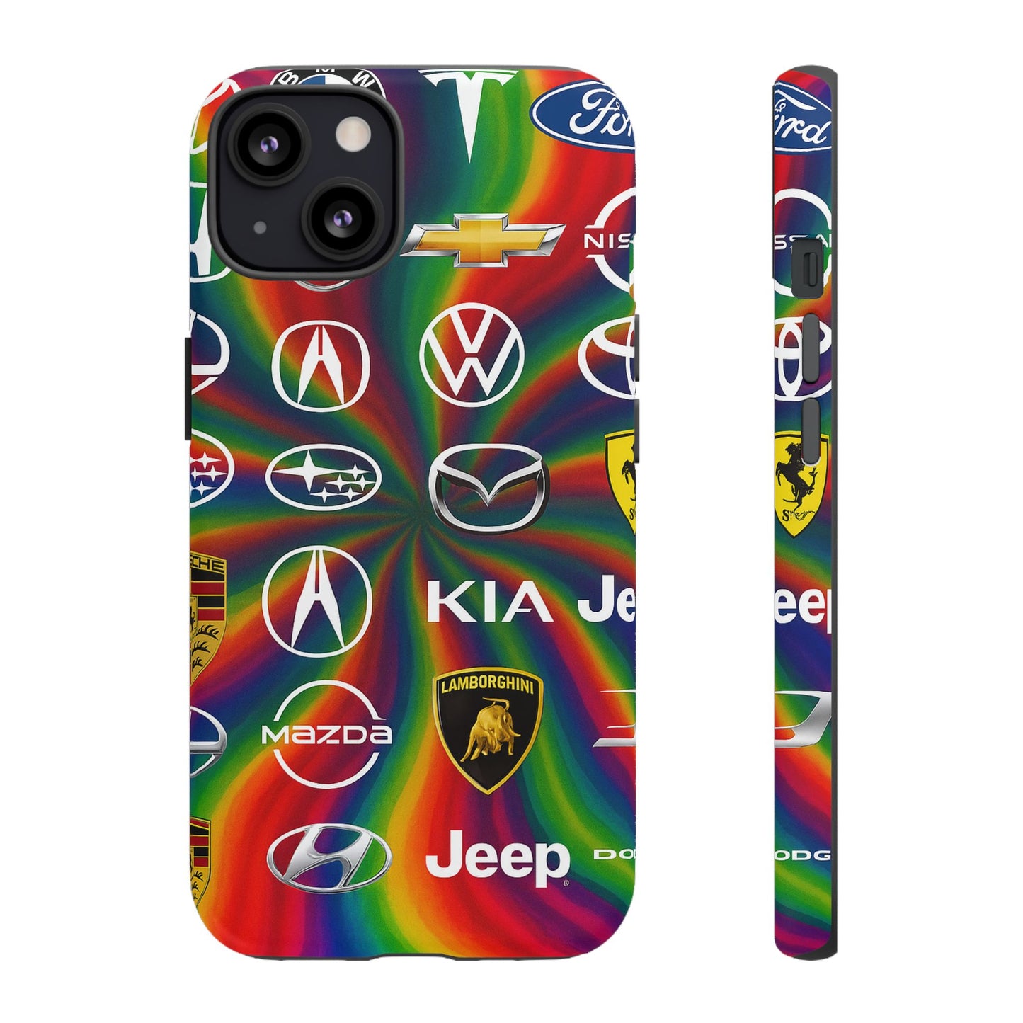 Colorful Car Logos Phone Case - Vibrant Tough Cases for Auto Enthusiasts, Unique Gift for Birthdays, Car Events, and Holidays