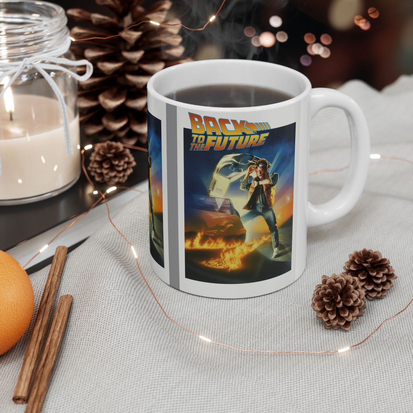 Back to the Future Ceramic Mug, Movie Lover Gift, 80s Nostalgia Cup, Time Travel Collectible, Geeky Drinkware