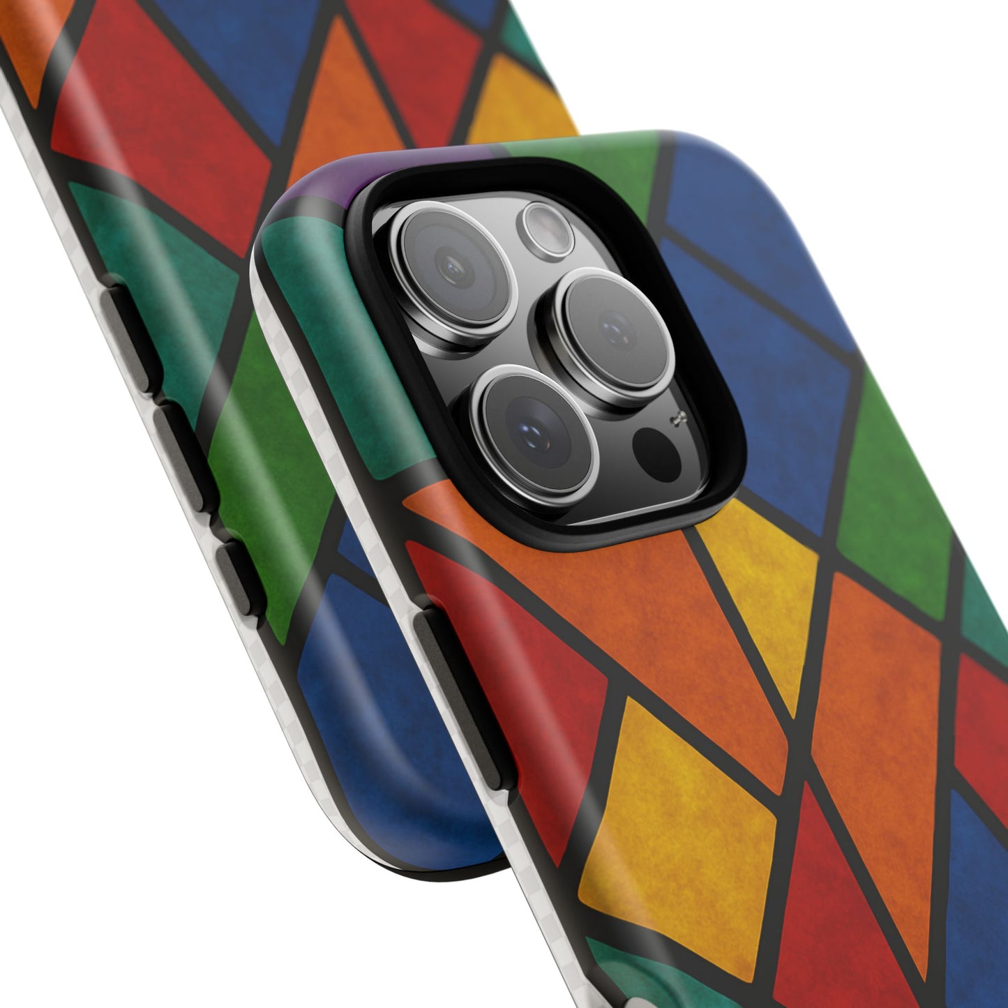 Colorful Phone Case, Stained Glass Pattern, Artistic Phone Cover, Unique Smartphone Protection, Vibrant Gift for All Occasions