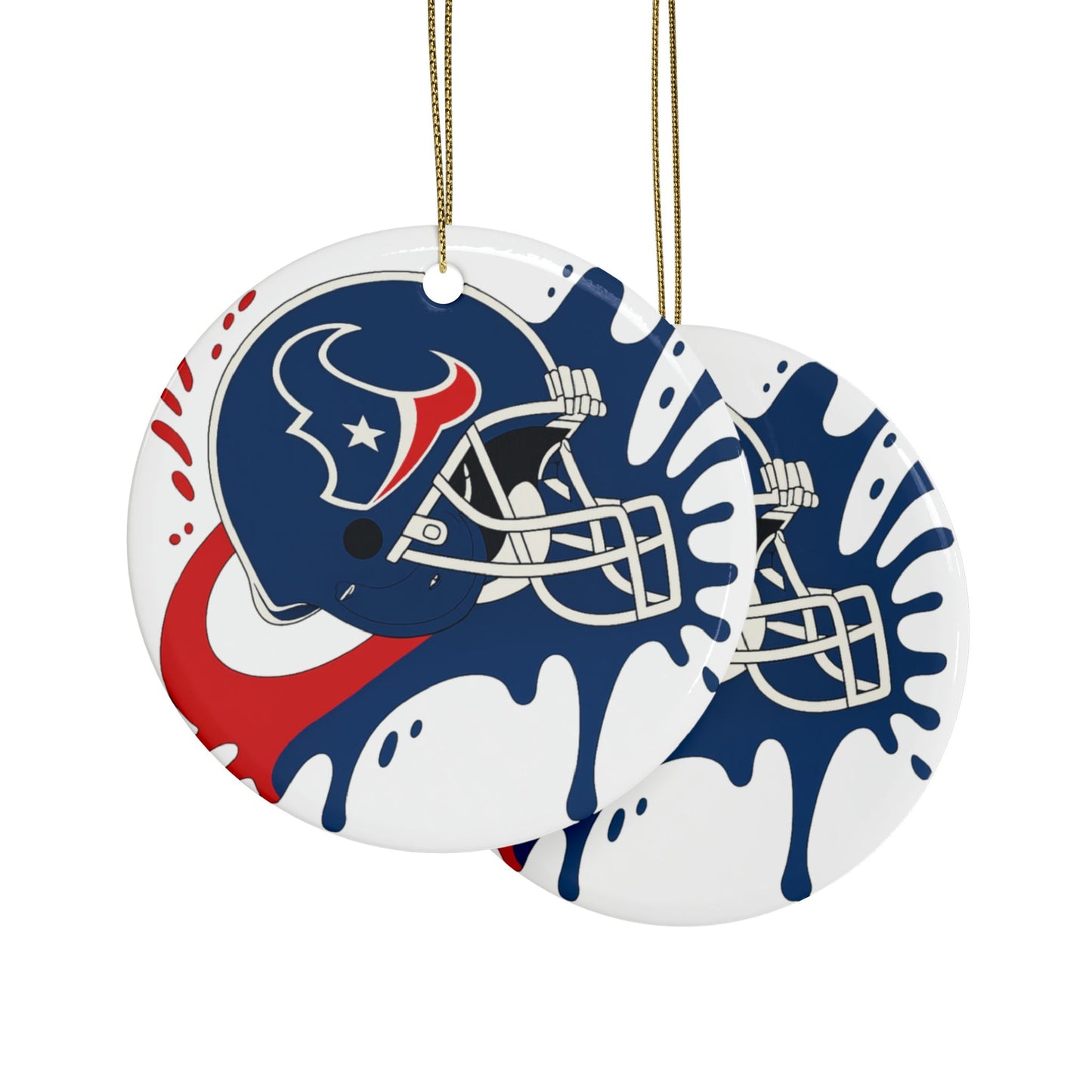 Houston Texans Ceramic Ornaments - NFL Team Decor, Holiday Decorations, Sports Fan Gifts