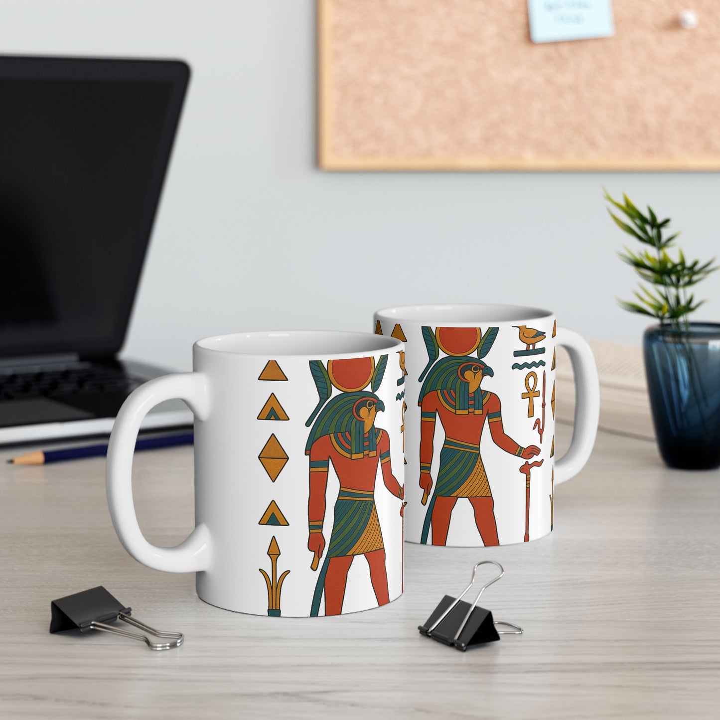Egyptian Art Ceramic Mug - 11oz & 15oz | Unique Gift, Home Decor, Coffee Cup, Egyptian Theme, Ancient Egypt