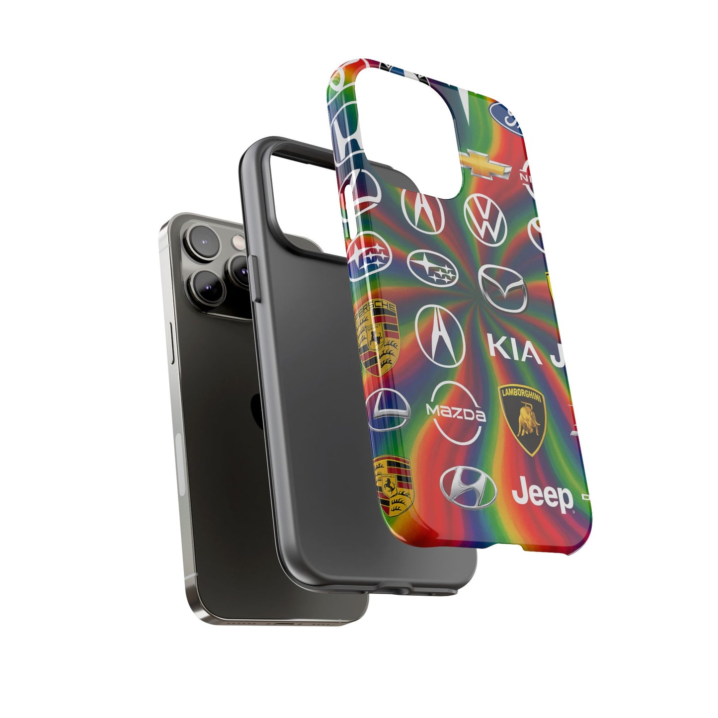 Colorful Car Logos Phone Case - Vibrant Tough Cases for Auto Enthusiasts, Unique Gift for Birthdays, Car Events, and Holidays