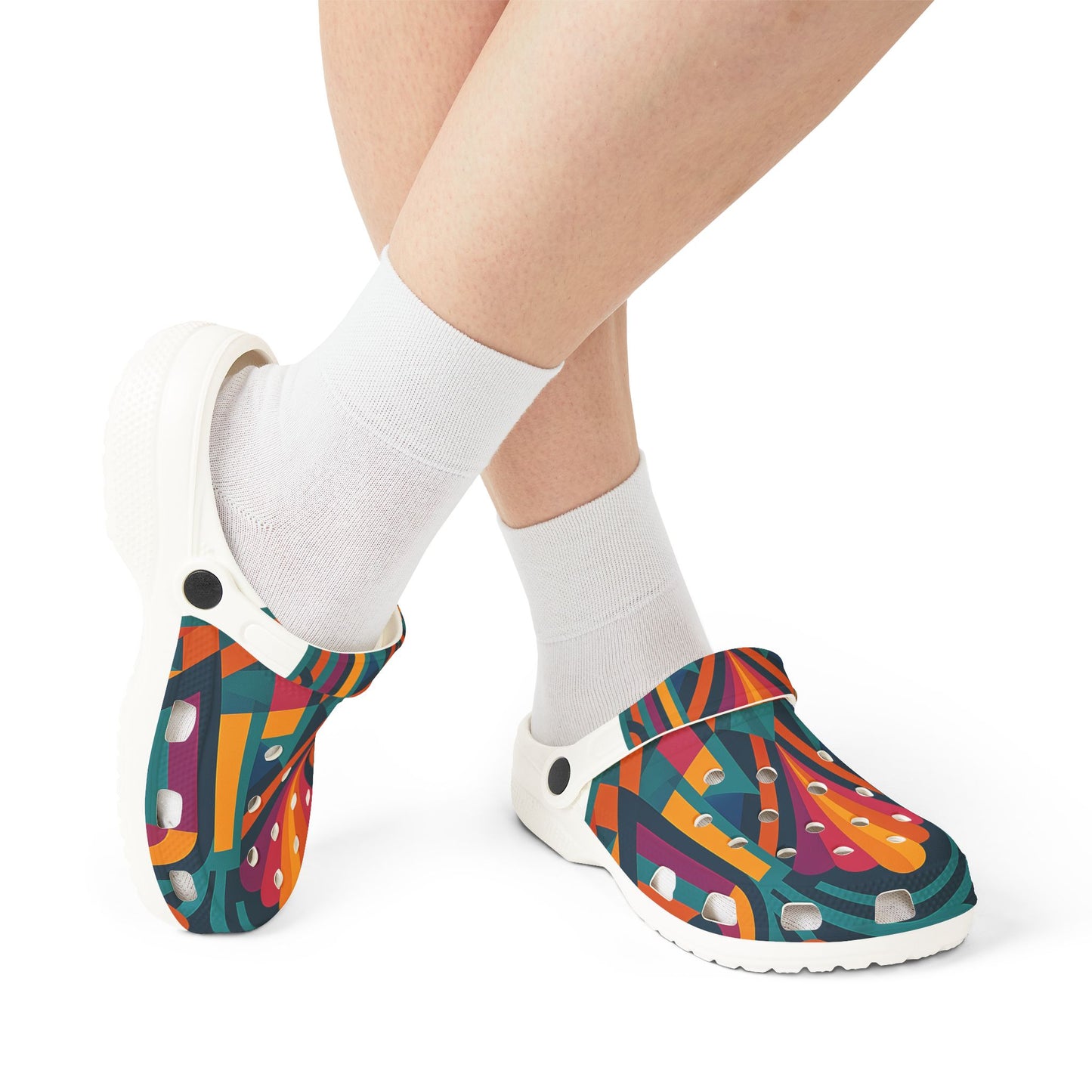 Vibrant AOP EVA Foam Shoes, Colorful Garden Clogs, Trendy Slippers, Urban Footwear, Summer Fashion, Festival Ready