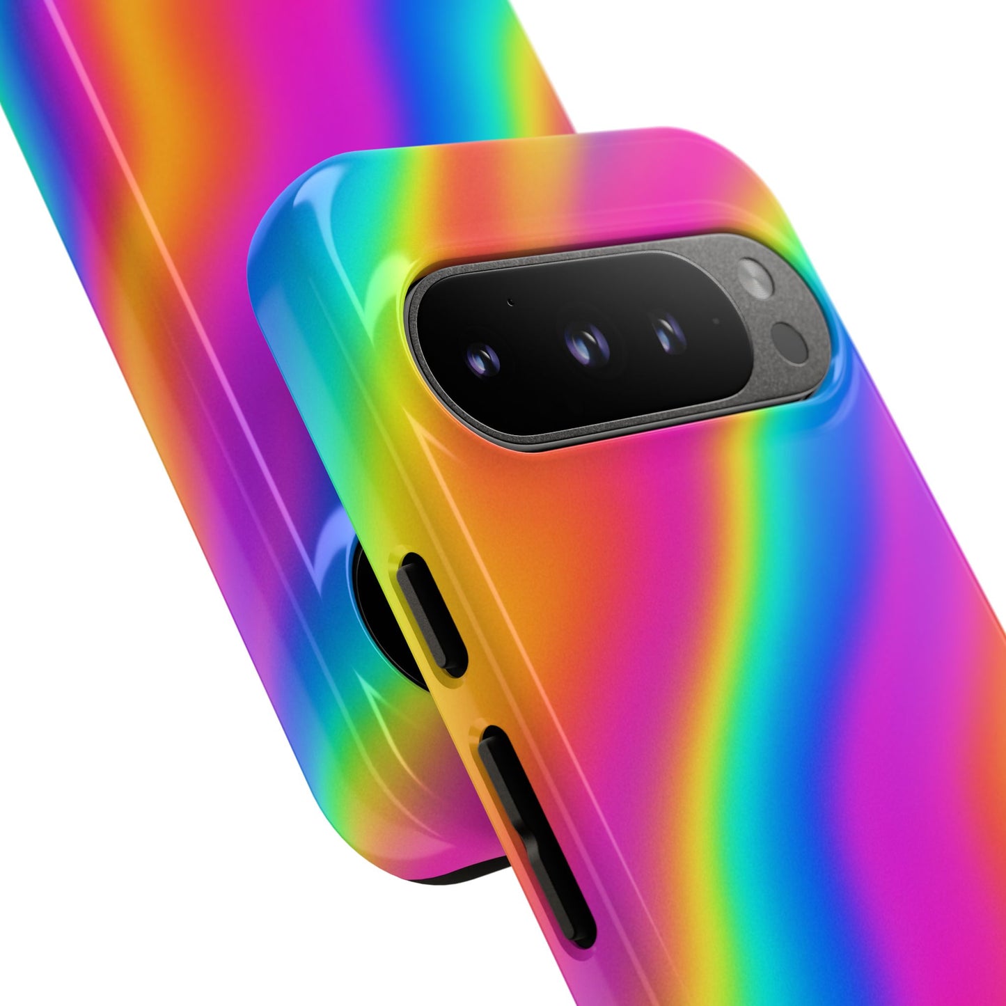 Rainbow Wavy Phone Case - Colorful Tough Cases for Stylish Protection, LGBTQ+ Pride Gift, Trendy Phone Accessory, Birthday, Holiday Present