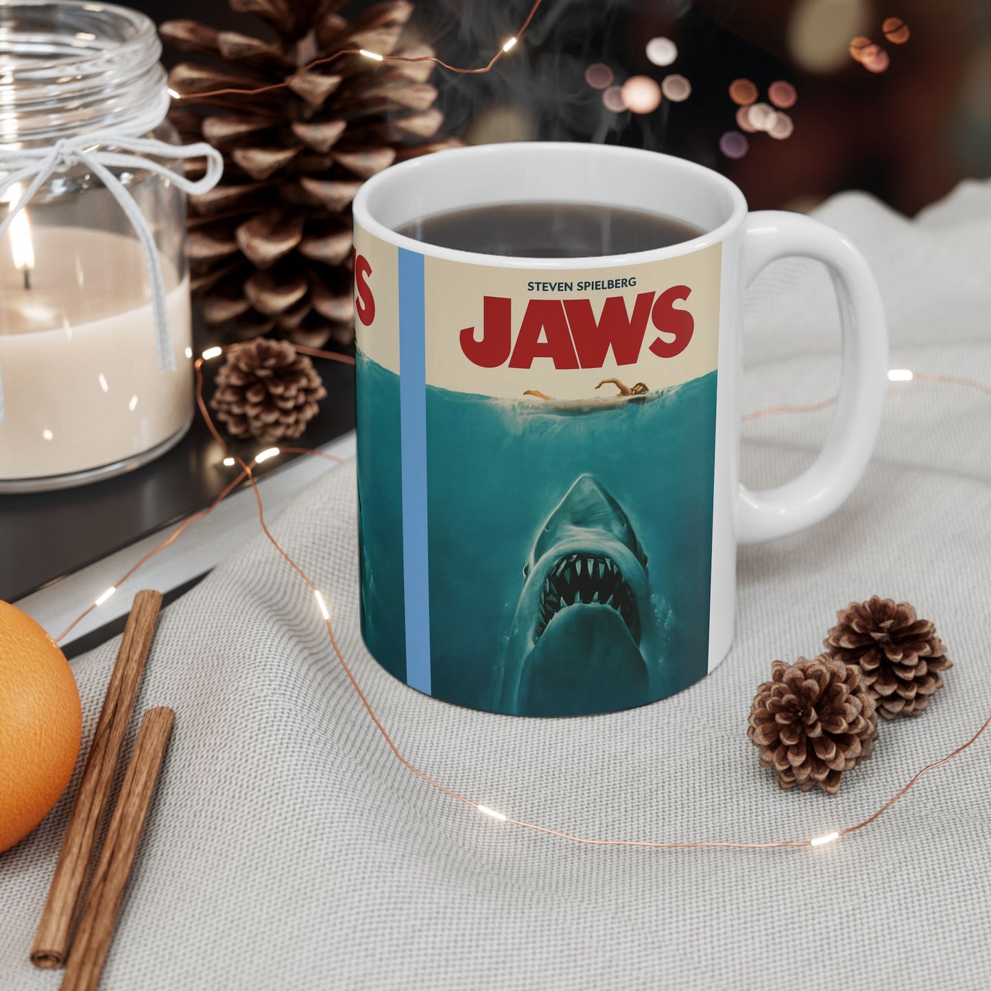 Classic Jaws Ceramic Mug - Perfect for Movie Lovers, Shark Fans, Home Decor, Gift for Him, Gift for Her