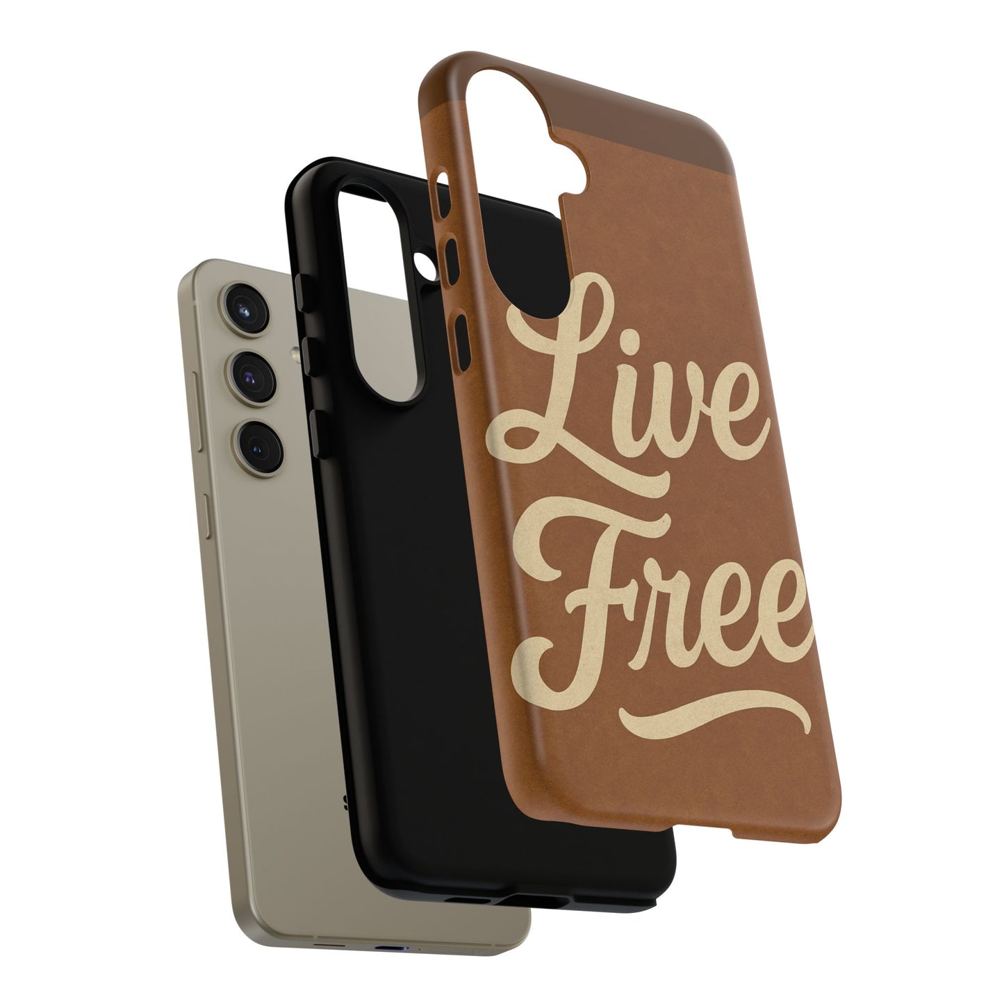 Live Free Phone Case, Tough Cases, Inspirational Phone Accessories, Gift for Adventurers, Customizable Design, Unique Tech Gifts
