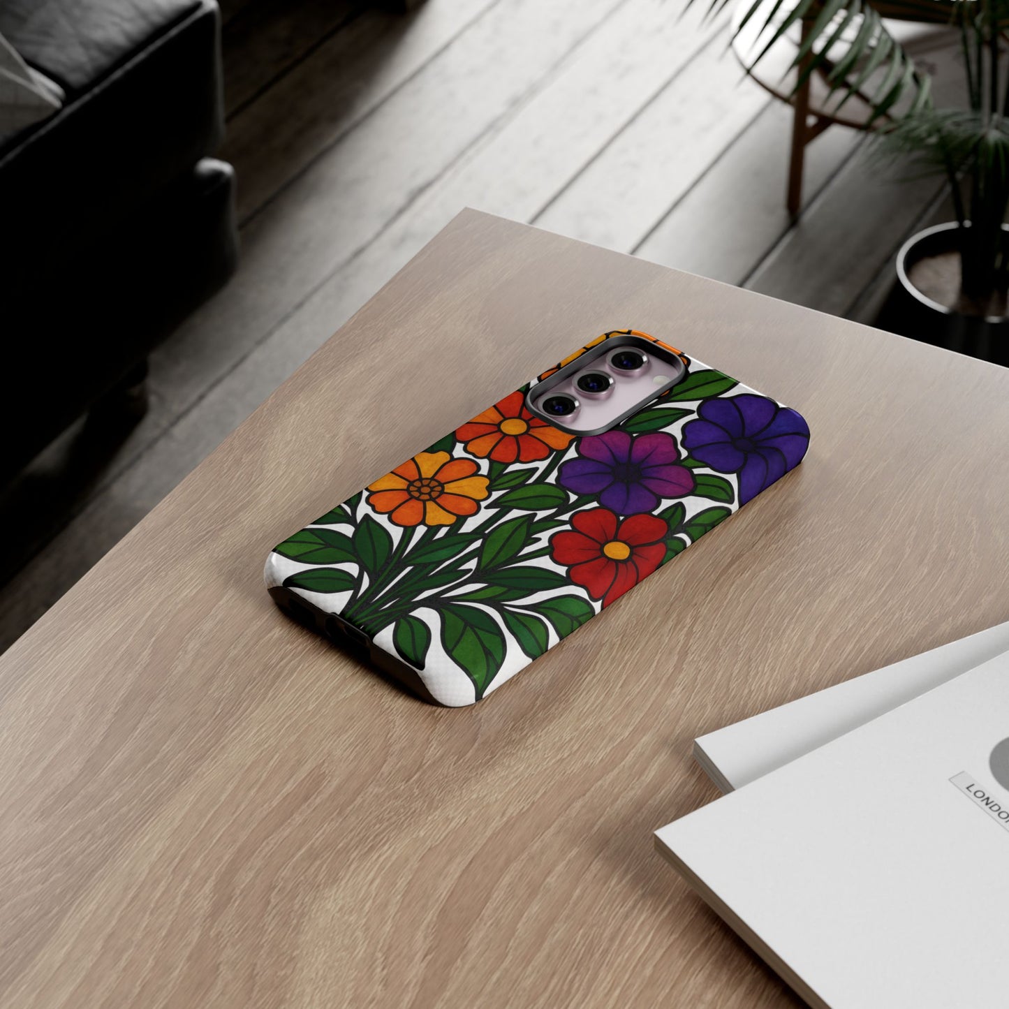 Floral Phone Case, Tough Cases with Colorful Flower Design, Gift for Flower Lovers, Summer Accessories, Trendy Phone Cover