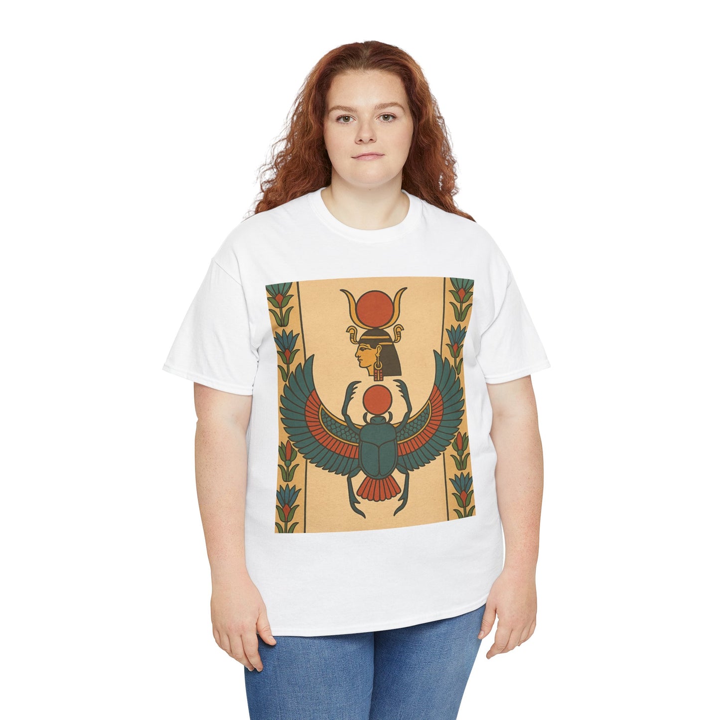 Egyptian Scarab Graphic Tee | Vintage Style, Unisex Cotton Shirt, Cool Casual Wear, Gift for Him/Her, Summer Fashion