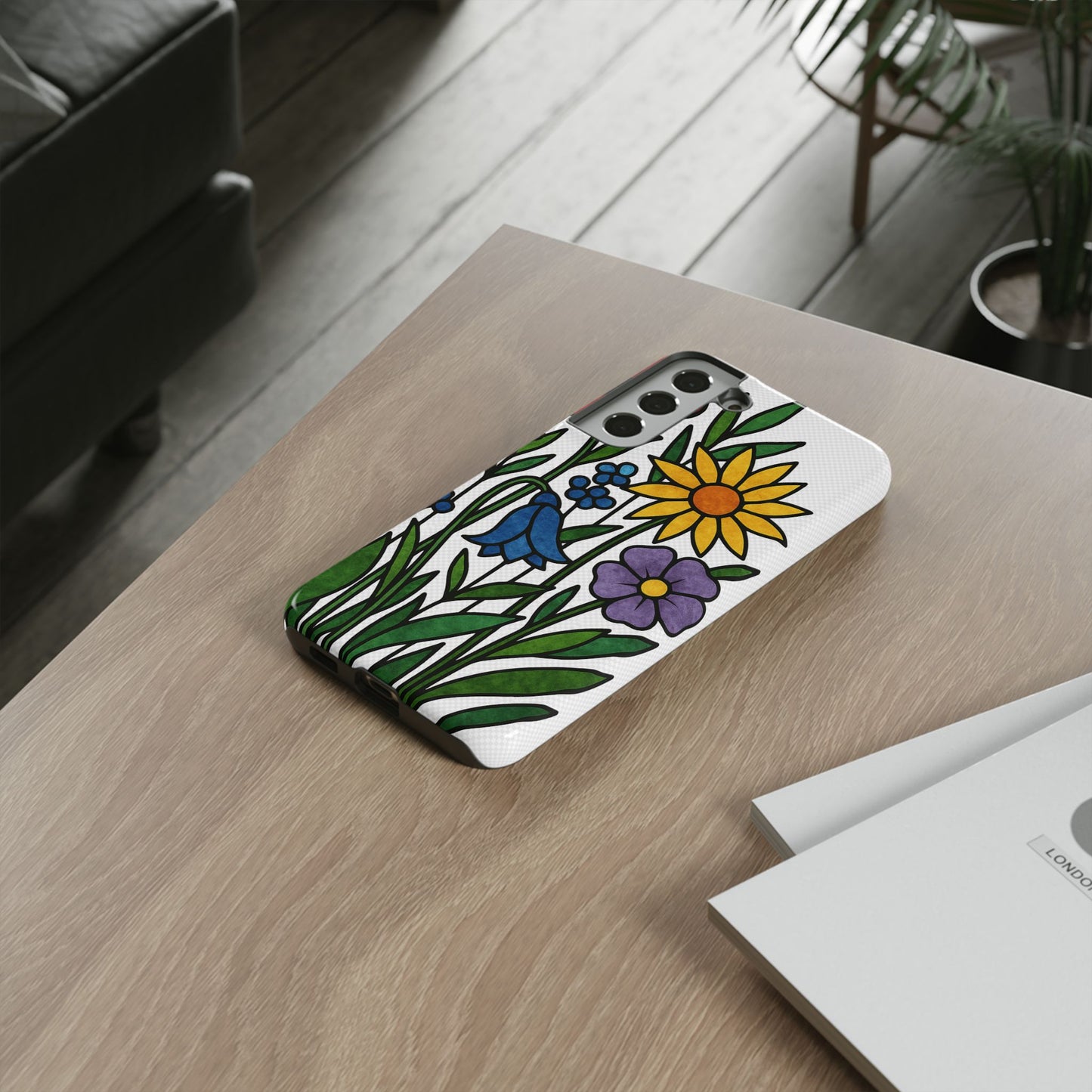 Floral Phone Case, Vibrant Flower Design, Tough Protection, Gift for Nature Lovers, Spring Decor