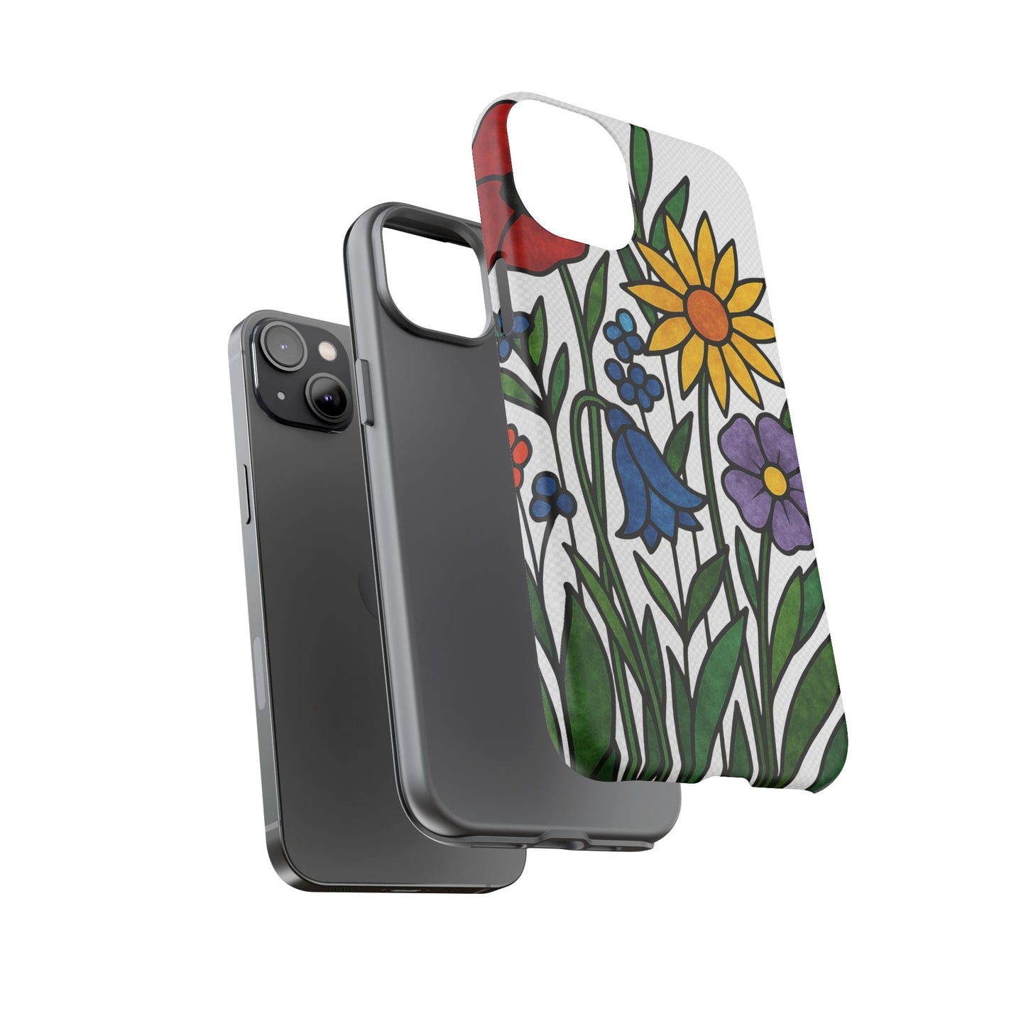 Floral Phone Case, Vibrant Flower Design, Tough Protection, Gift for Nature Lovers, Spring Decor