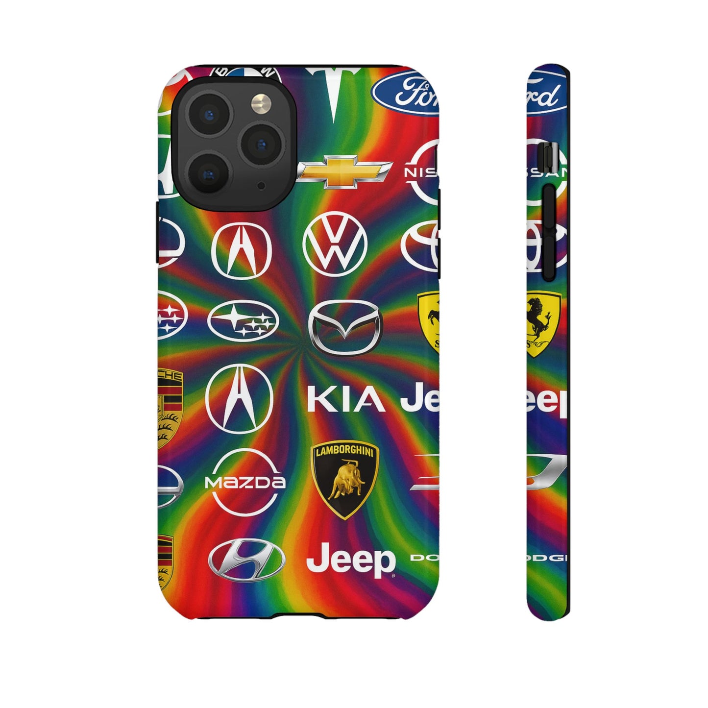 Colorful Car Logos Phone Case - Vibrant Tough Cases for Auto Enthusiasts, Unique Gift for Birthdays, Car Events, and Holidays