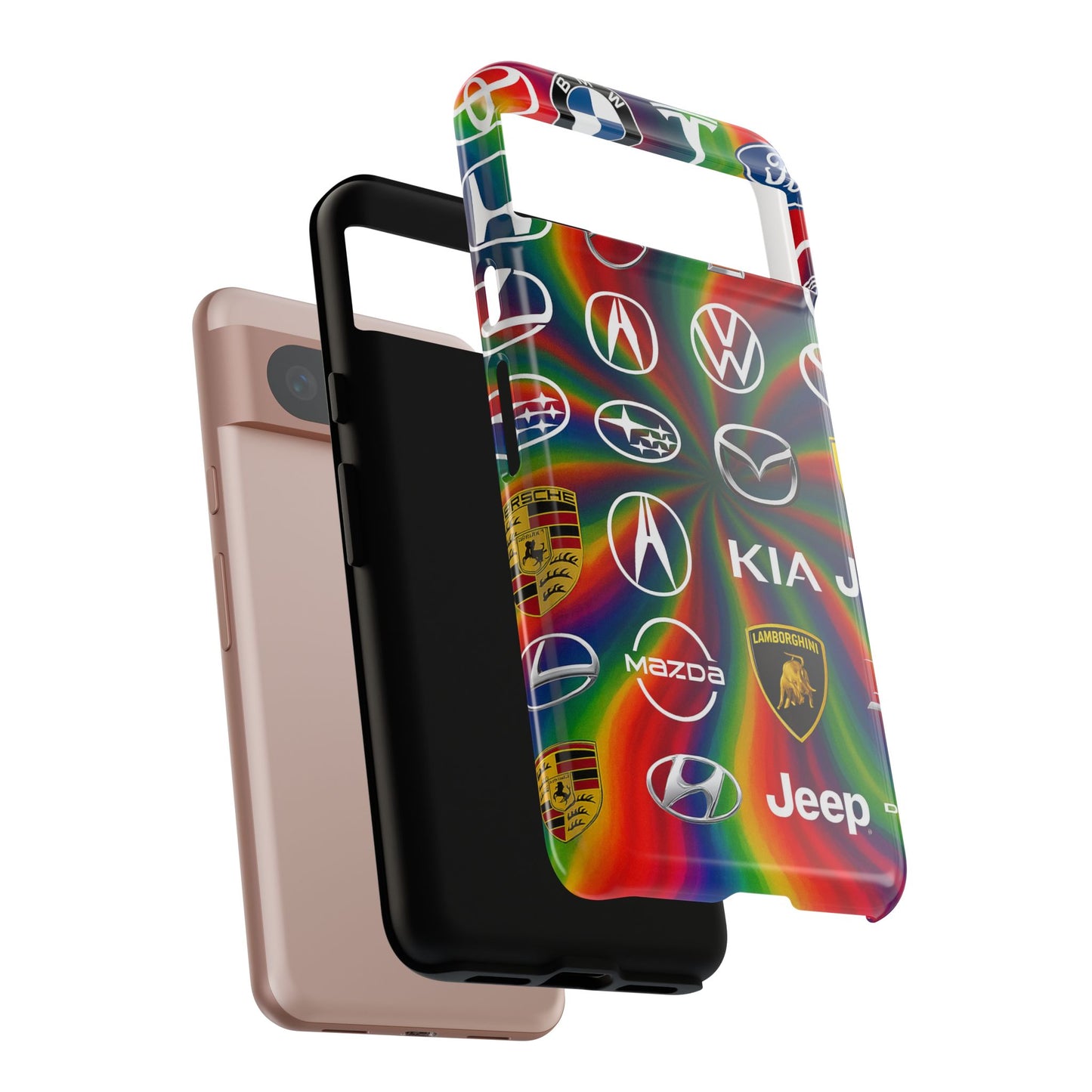 Colorful Car Logos Phone Case - Vibrant Tough Cases for Auto Enthusiasts, Unique Gift for Birthdays, Car Events, and Holidays