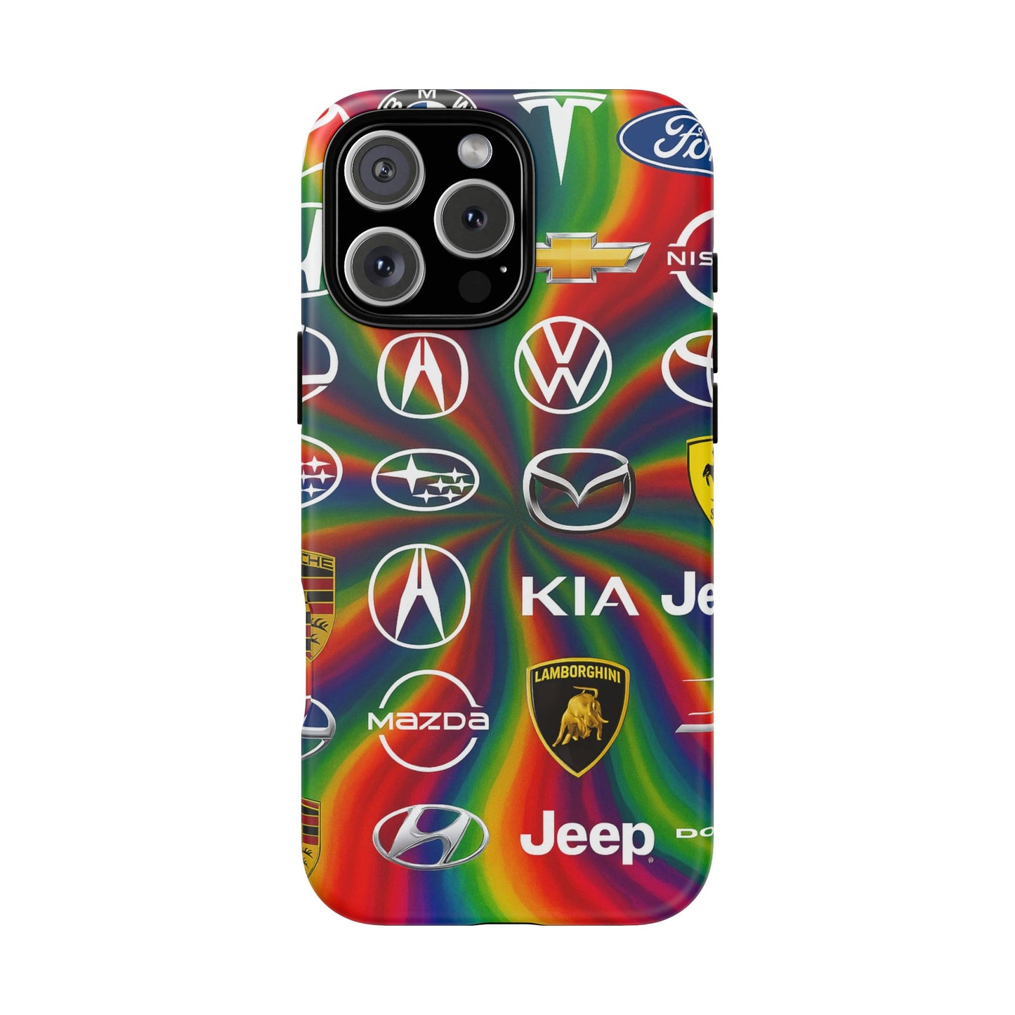 Colorful Car Logos Phone Case - Vibrant Tough Cases for Auto Enthusiasts, Unique Gift for Birthdays, Car Events, and Holidays