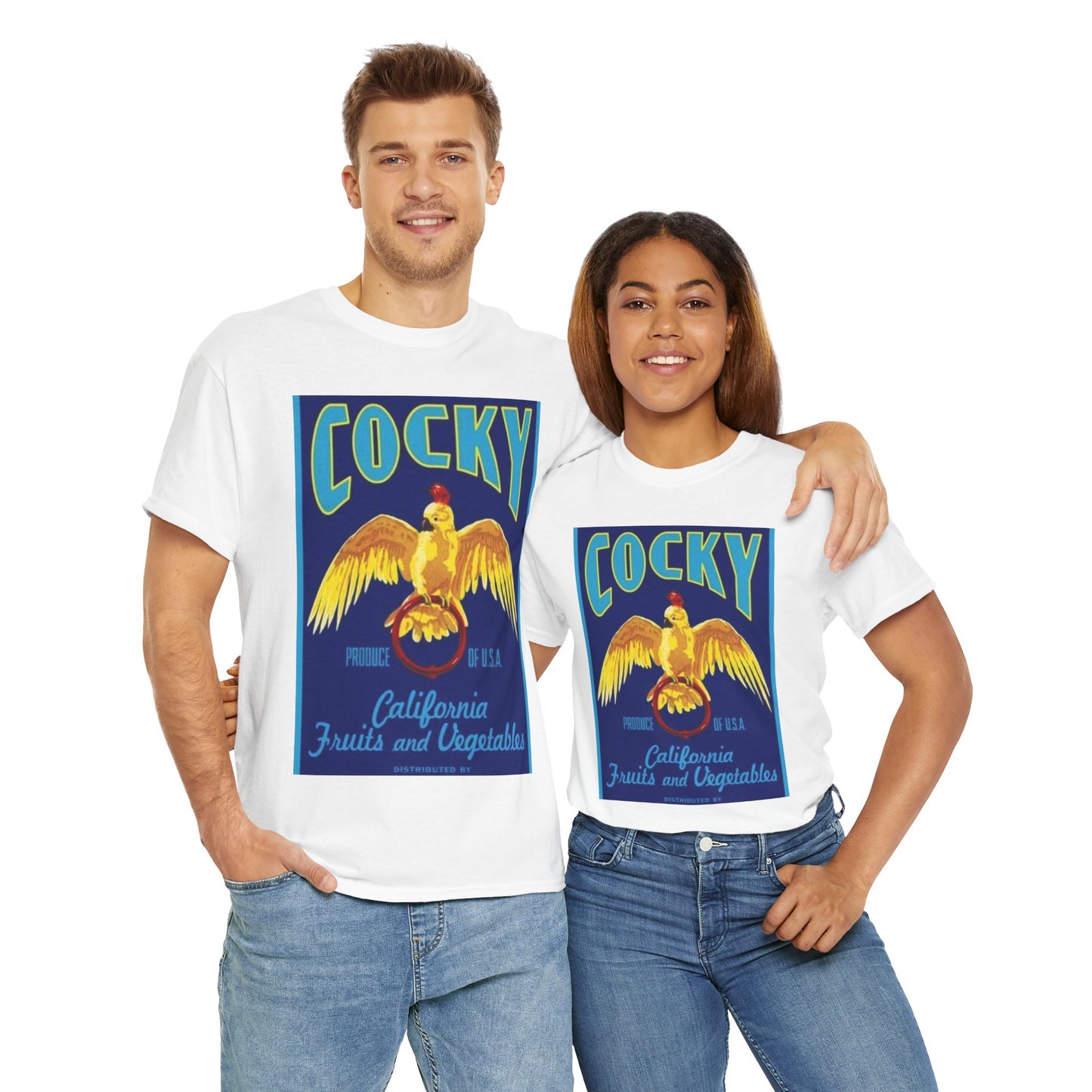 Vintage-Inspired Cocky Tee, Retro Graphic Tee, Casual Unisex Shirt, Gift for Bird Lovers, Summer Style Top, Nostalgic Clothes