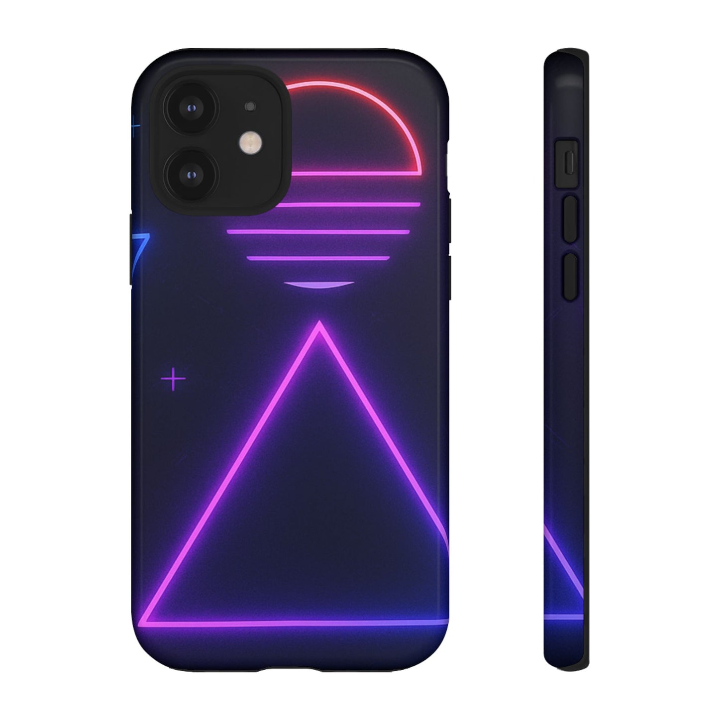 Retro Neon Phone Case, Tough Cases for iPhone, 80s Aesthetic Phone Cover, Abstract Neon Design, Gift for Tech Lovers