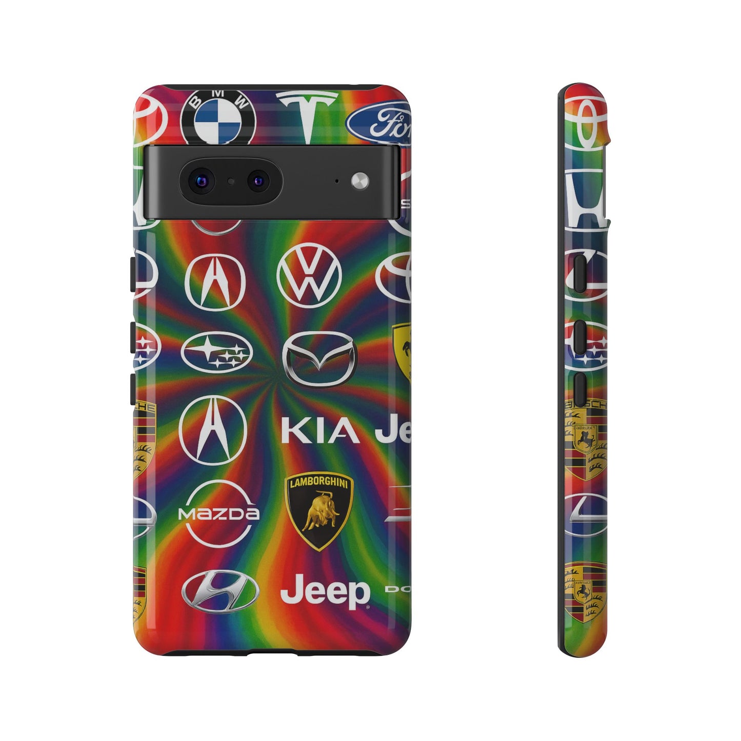 Colorful Car Logos Phone Case - Vibrant Tough Cases for Auto Enthusiasts, Unique Gift for Birthdays, Car Events, and Holidays
