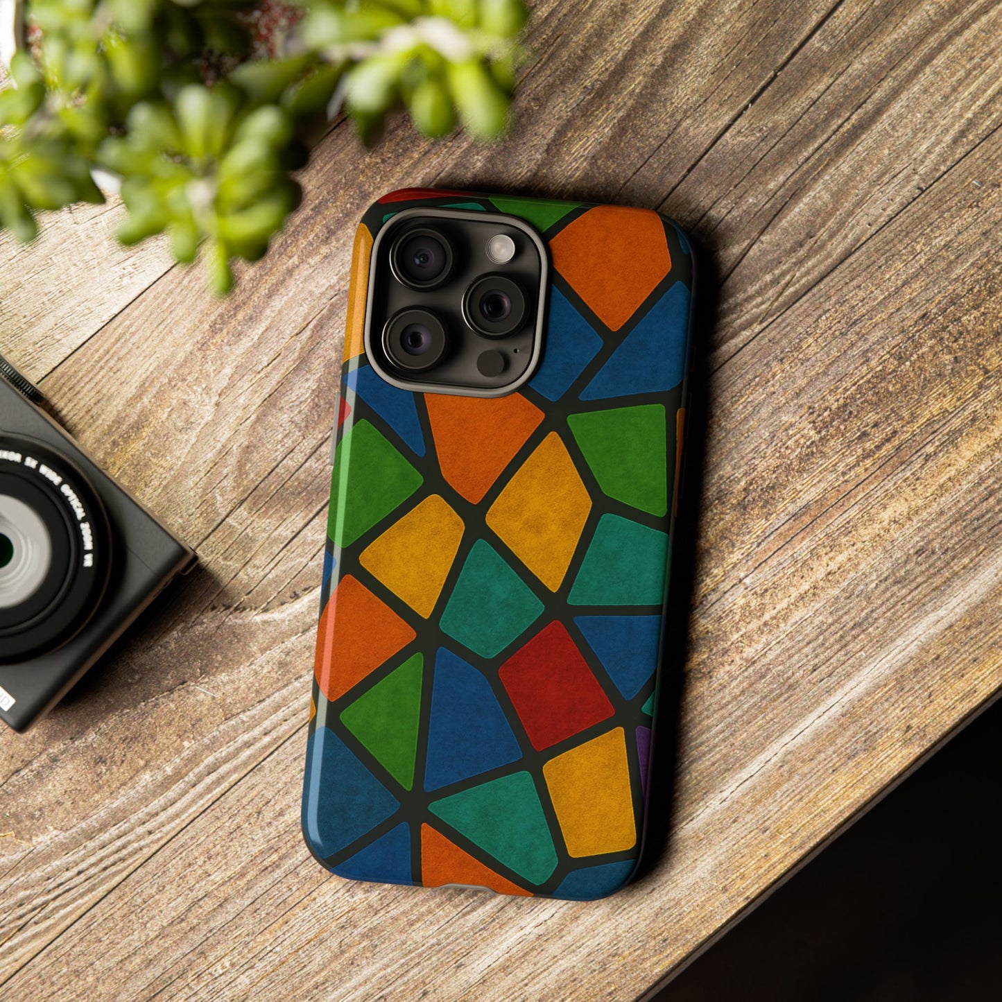 Colorful Mosaic Phone Case, Tough Cell Phone Cover, Vibrant Smartphone Protector, Unique Gift for Weddings, Birthday, Holidays