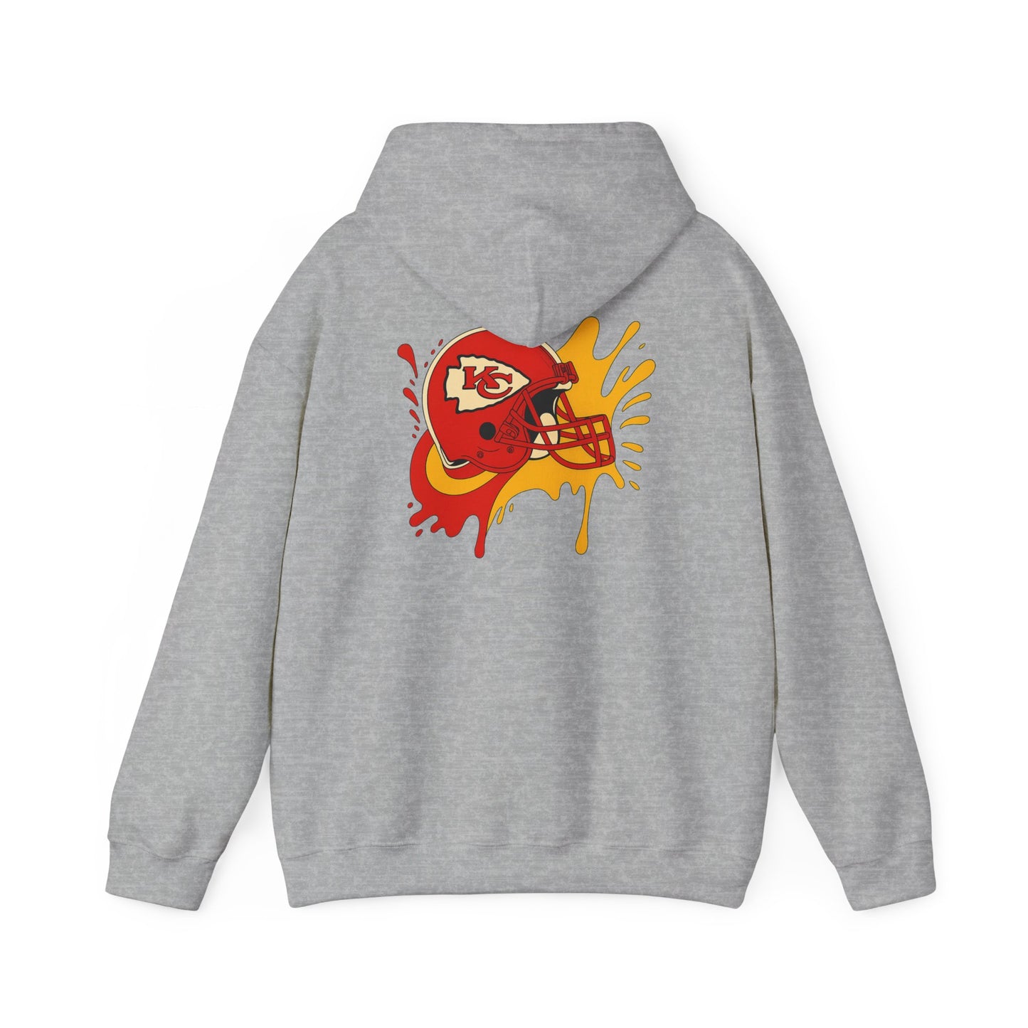 Sporty Graffiti Hoodie for Chiefs Fans, Versatile Streetwear, Perfect Gift for Game Day, Fashionable Fall Layer, Unisex Heavy Blend