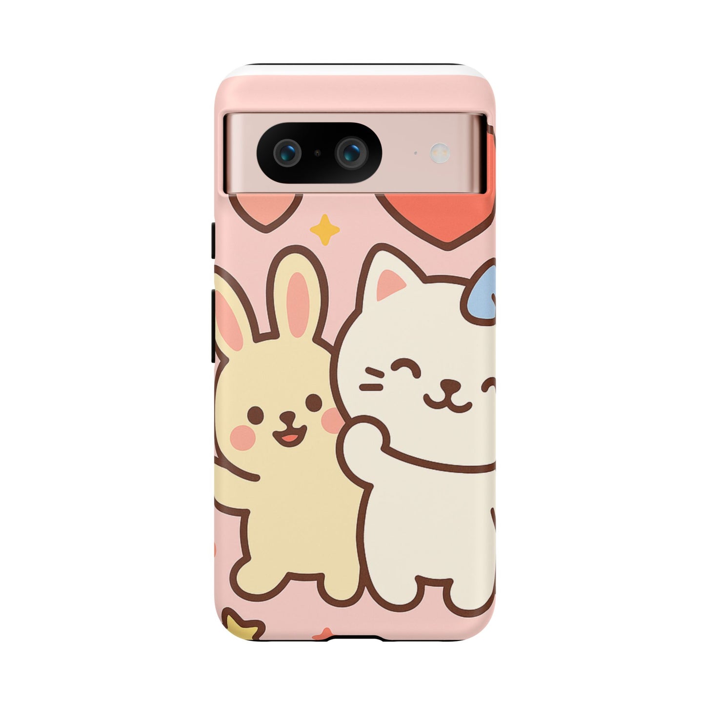 Cute Animal Phone Case -Tough Cases with Bunny and Cat Design, Kawaii Gift for Kids, Birthday, Everyday Use, Phone Accessories, teenage girl