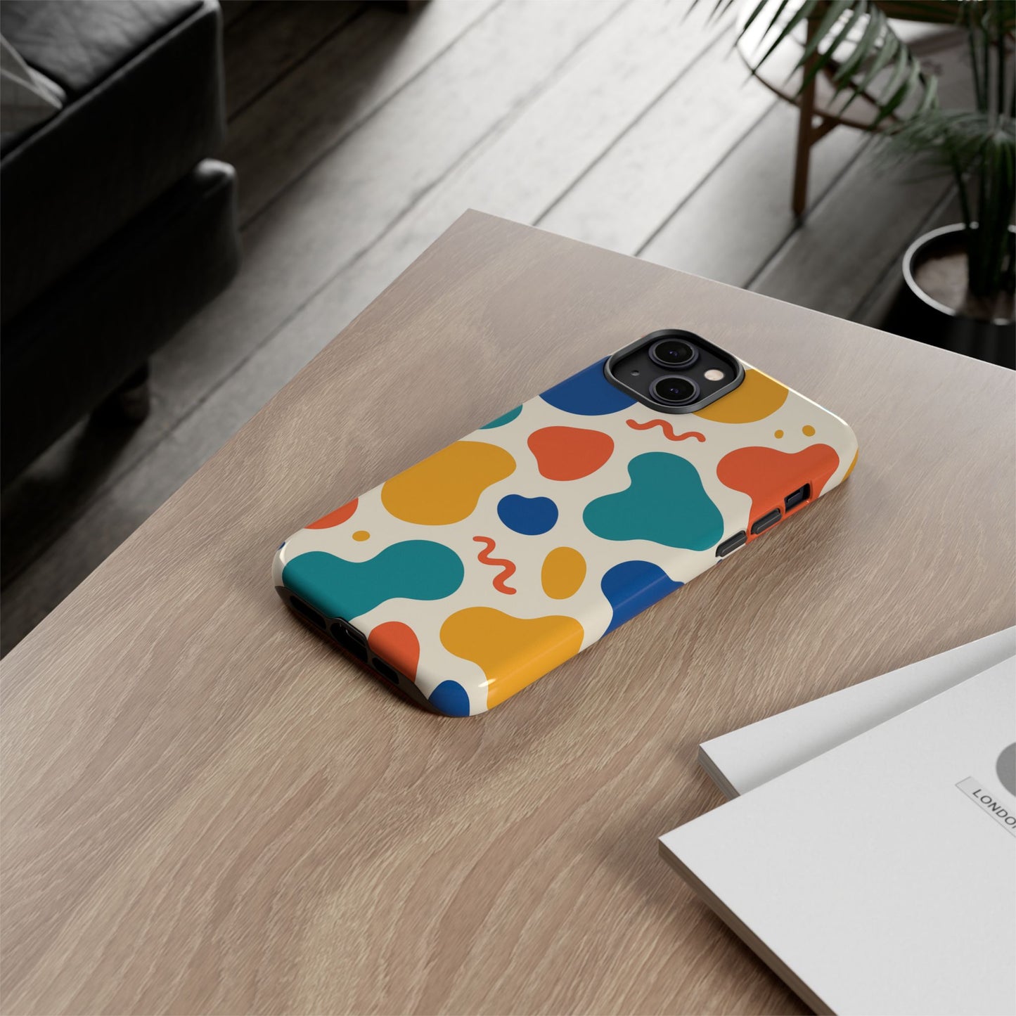 Colorful Phone Case with Abstract Design, Stylish Phone Cover, Trendy Tech Accessory for Her, Unique Gift Idea, Fun Patterned Case