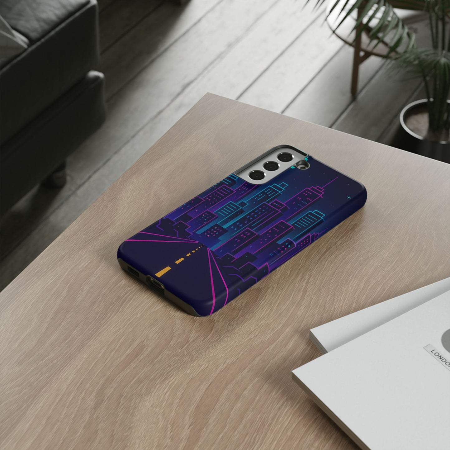 Cityscape Phone Case, Tough Cases, Urban Style, Nighttime Vibe, Phone Cover, Gift for City Lovers, Modern Design