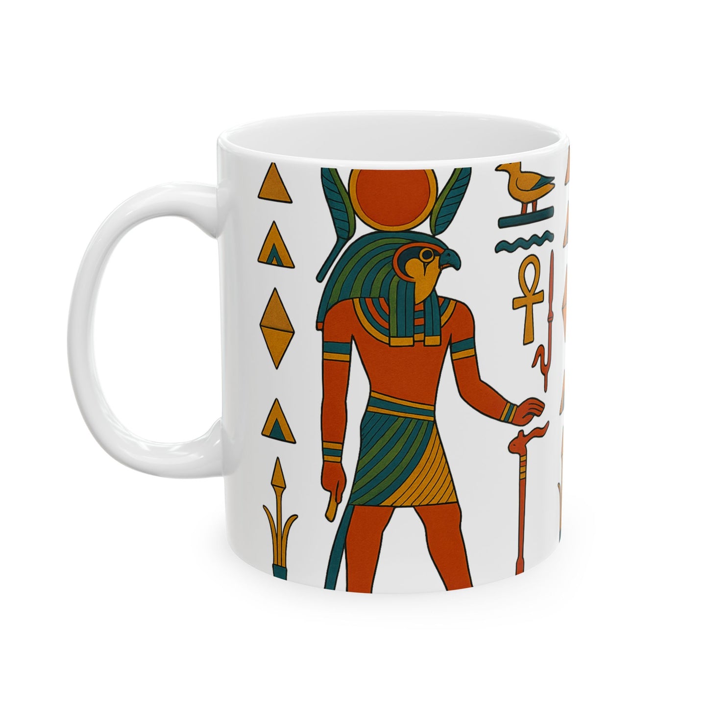 Egyptian Art Ceramic Mug - 11oz & 15oz | Unique Gift, Home Decor, Coffee Cup, Egyptian Theme, Ancient Egypt