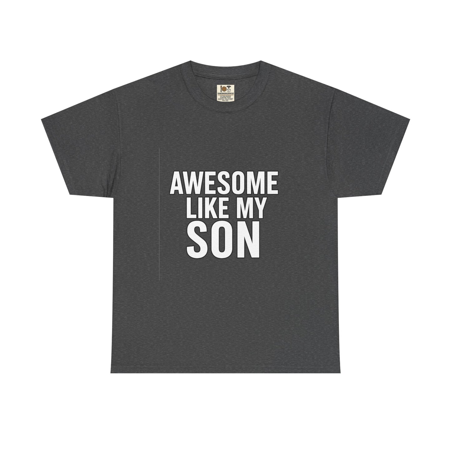 Awesome Like My Son Unisex Heavy Cotton Tee - Gift for Parents, Funny T-Shirt, Dad Tee, Family Pride, Everyday Wear