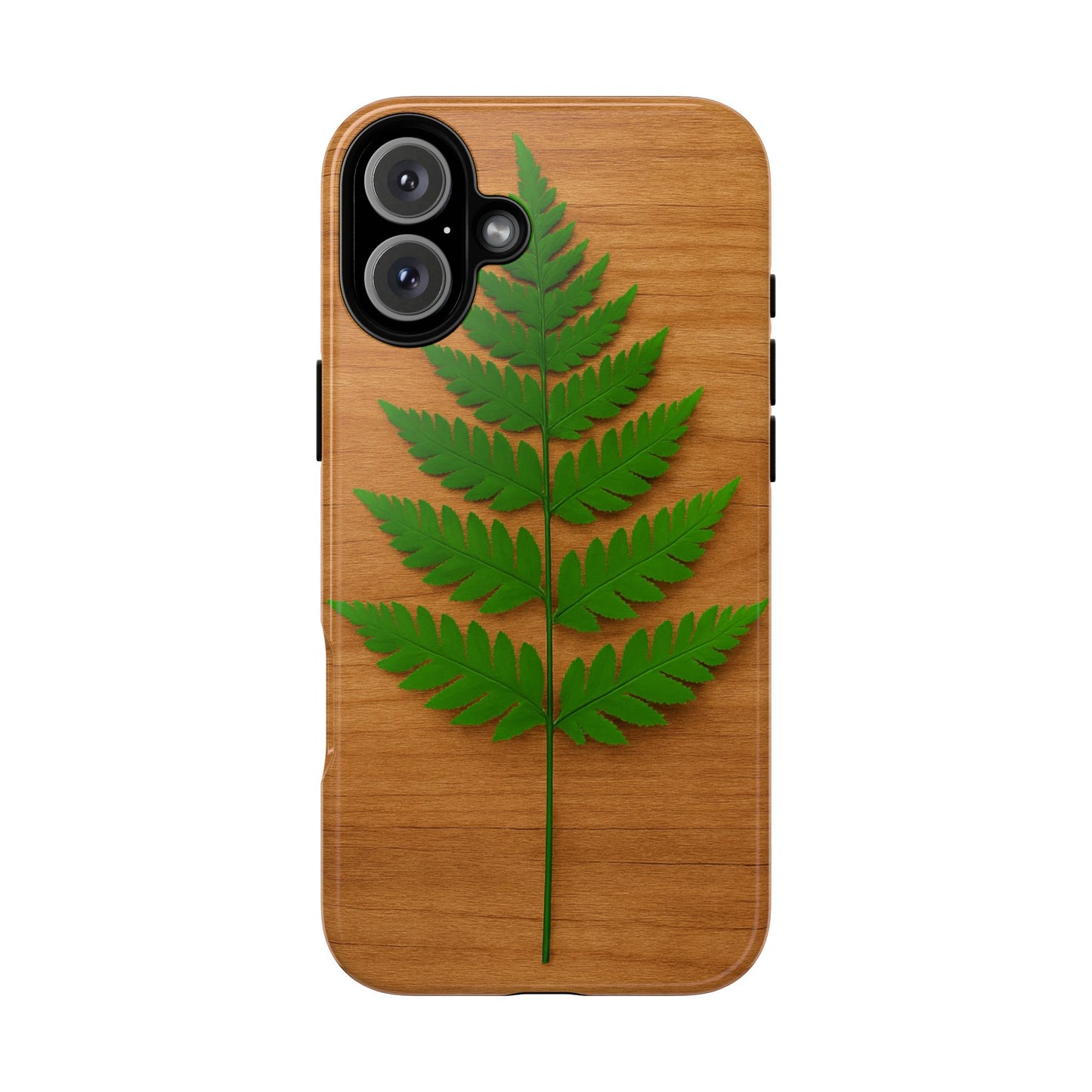 Wooden Fern Phone Case - Eco-Friendly Tough Cases for Nature Lovers, Unique Gift, Customizable Design, Nature-Themed Accessories