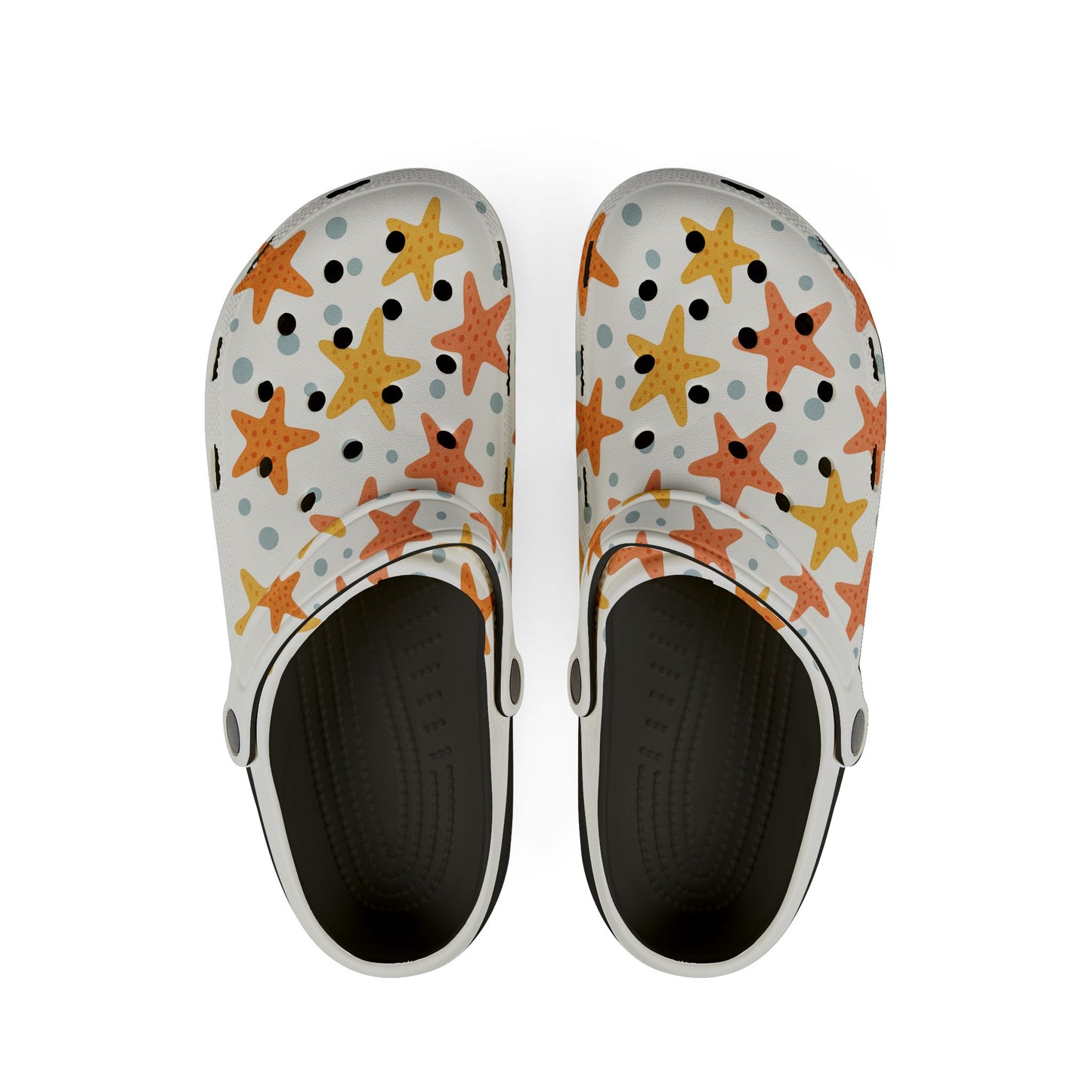 Colorful Starfish EVA Foam Clogs, Summer Footwear, Beach Shoes, Comfortable Garden Clogs, Fun Poolside Slip-Ons