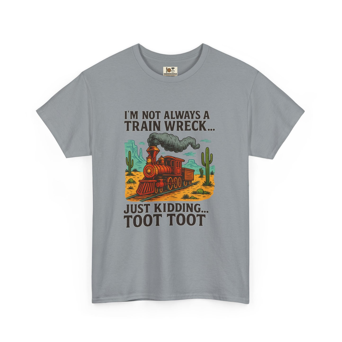 Funny Train Wreck Tee, Humorous T-Shirt, Graphic Cotton Shirt, Funny Gift for Him/Her, Casual Wear