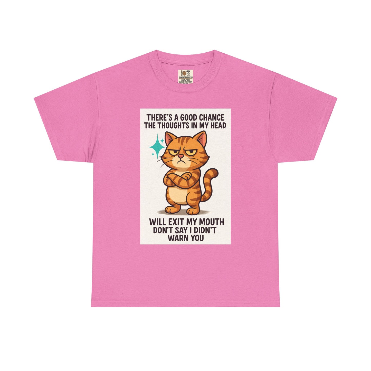 Funny Cat Quote Unisex Heavy Cotton Tee, Humorous Cat Lover Gift, Casual Everyday Wear, Perfect for Birthdays, Cat Awareness