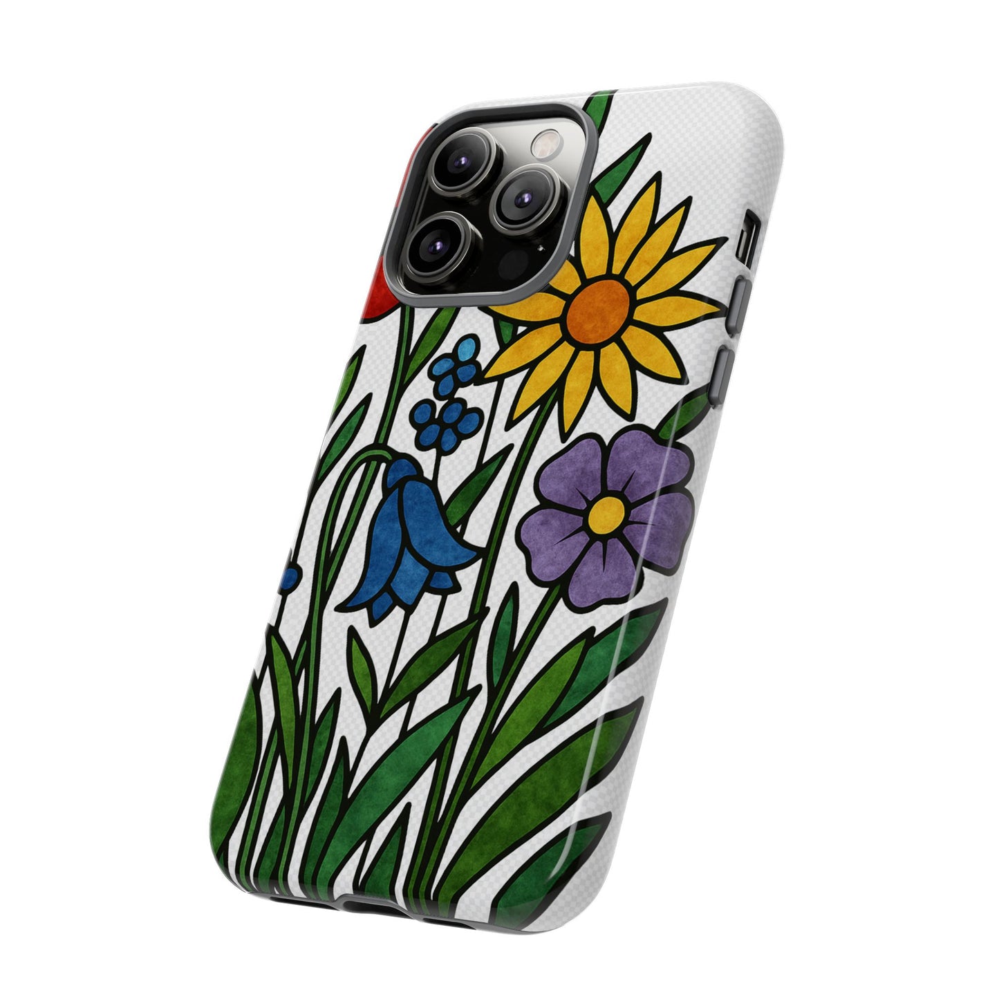 Floral Phone Case, Vibrant Flower Design, Tough Protection, Gift for Nature Lovers, Spring Decor