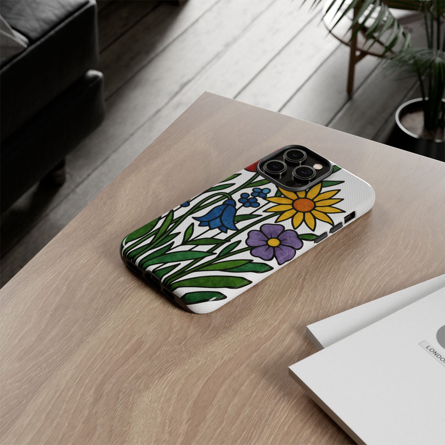 Floral Phone Case, Vibrant Flower Design, Tough Protection, Gift for Nature Lovers, Spring Decor