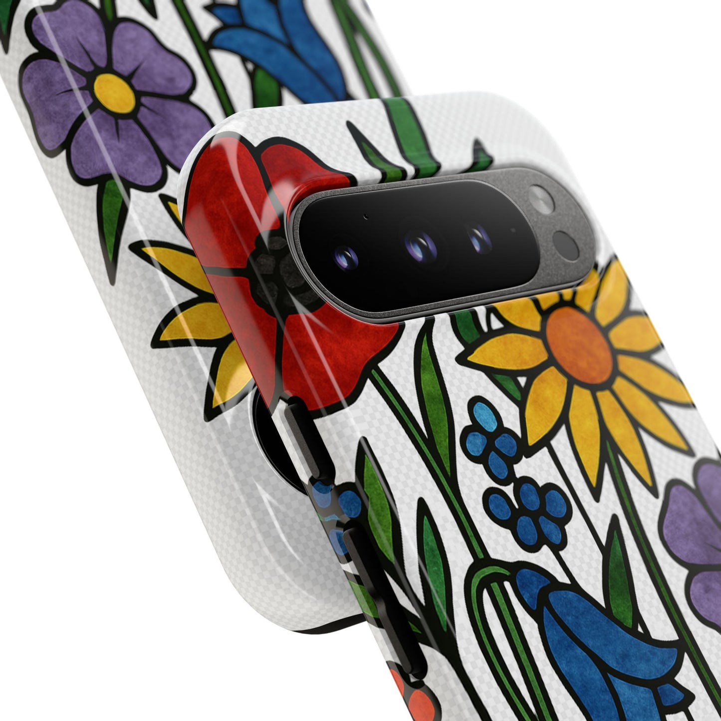 Floral Phone Case, Vibrant Flower Design, Tough Protection, Gift for Nature Lovers, Spring Decor