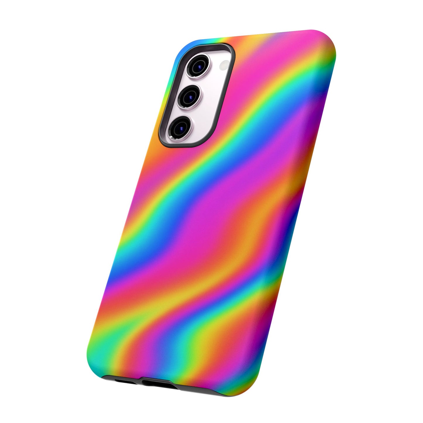 Rainbow Wavy Phone Case - Colorful Tough Cases for Stylish Protection, LGBTQ+ Pride Gift, Trendy Phone Accessory, Birthday, Holiday Present