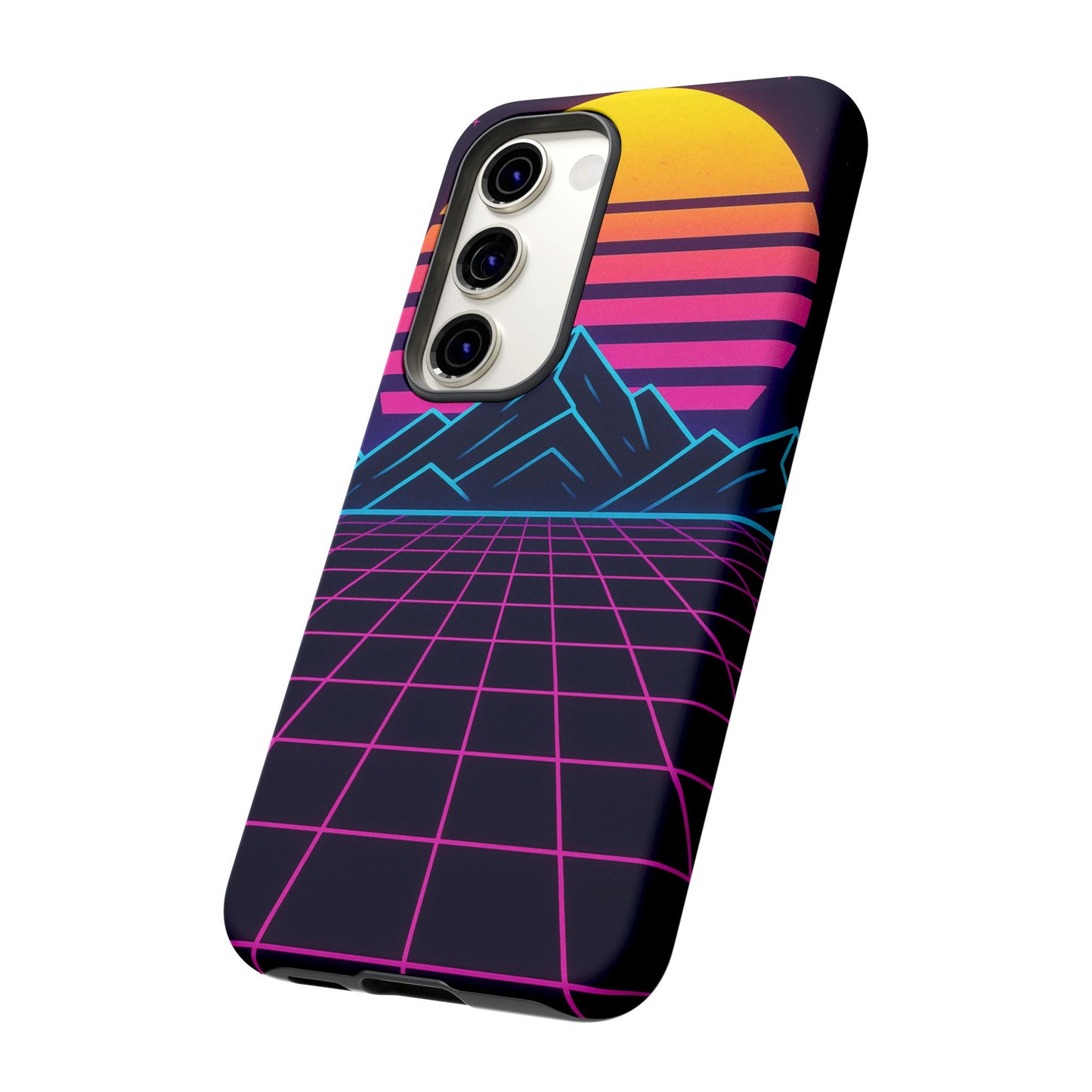 Retro Sunset Phone Case, Vintage Neon Case, 80s Aesthetic Cover, Gift for Tech Lovers, Unique Phone Accessories