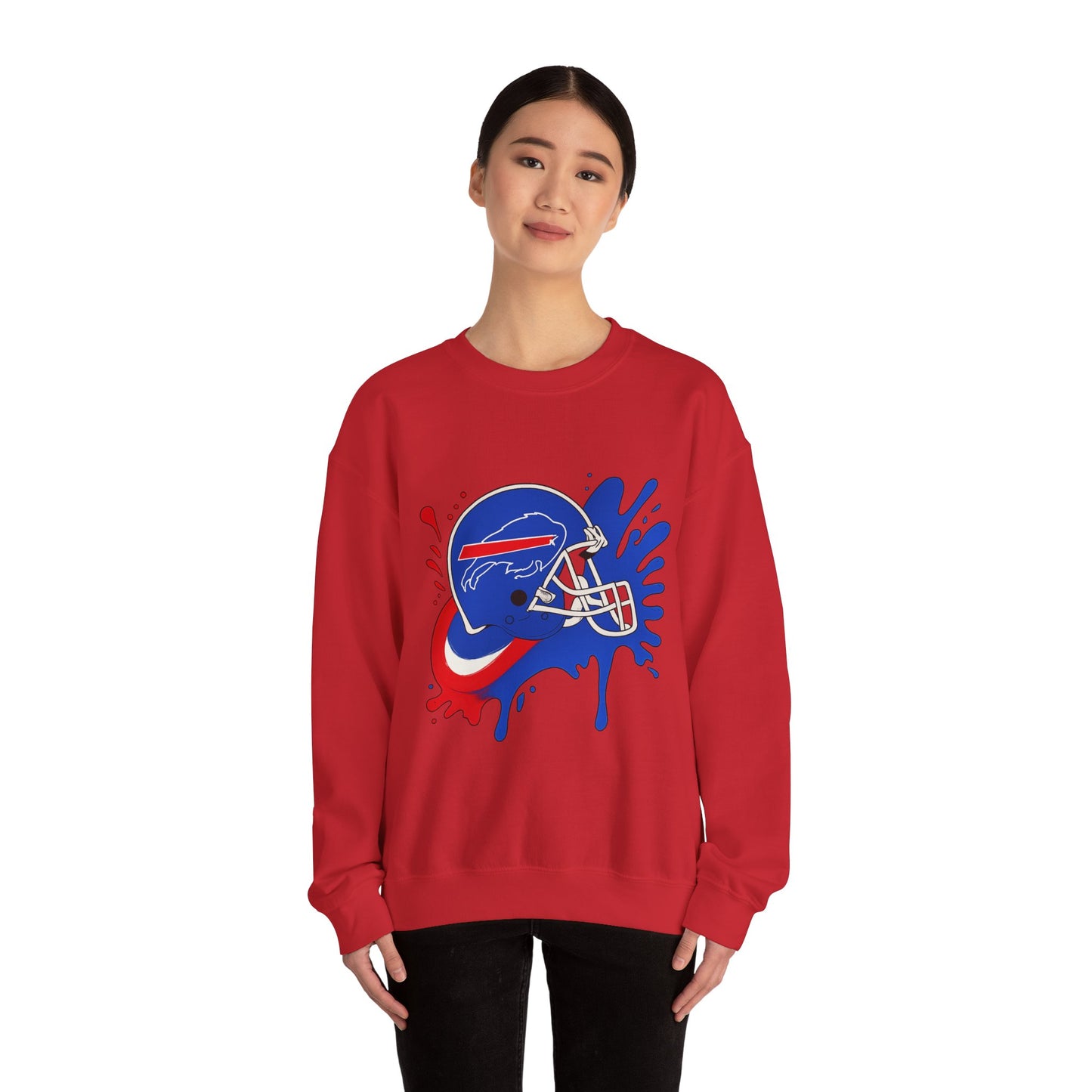 Buffalo Bills Inspired Crewneck Sweatshirt, NFL Fan Gear, Casual Sportswear, Game Day Apparel, Unisex Sweatshirt, Tailgate Clothing