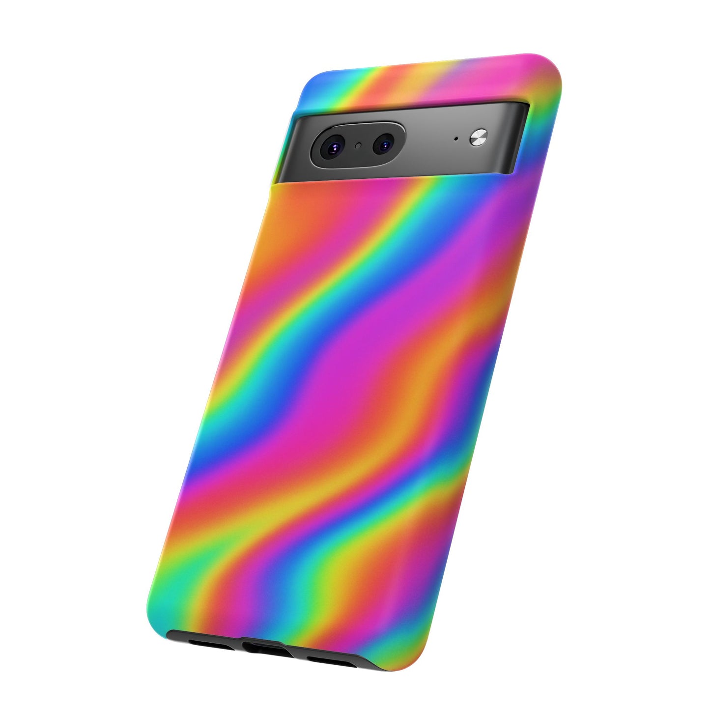Rainbow Wavy Phone Case - Colorful Tough Cases for Stylish Protection, LGBTQ+ Pride Gift, Trendy Phone Accessory, Birthday, Holiday Present