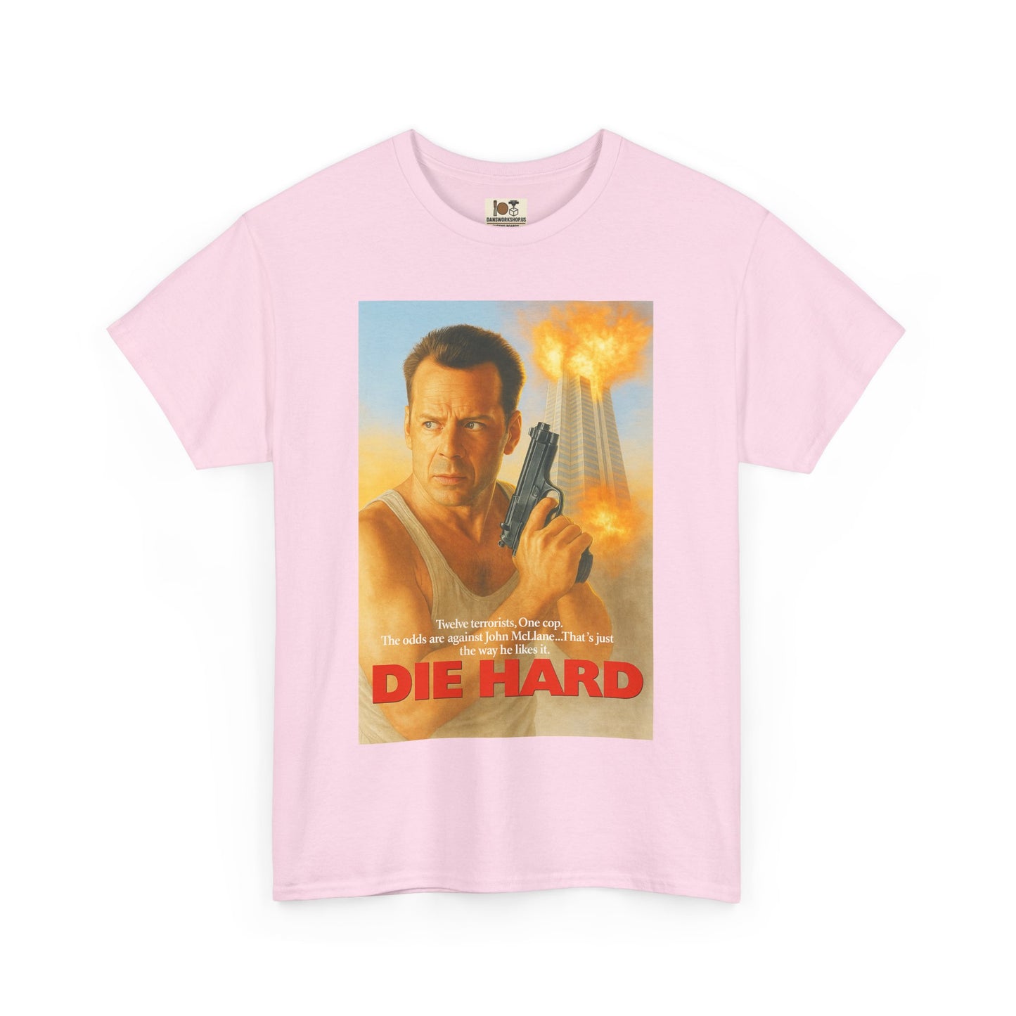 Die Hard Unisex Heavy Cotton Tee - Retro Movie Shirt, Action Film Apparel, Gifts for Movie Lovers, Vintage Tee, Casual Wear