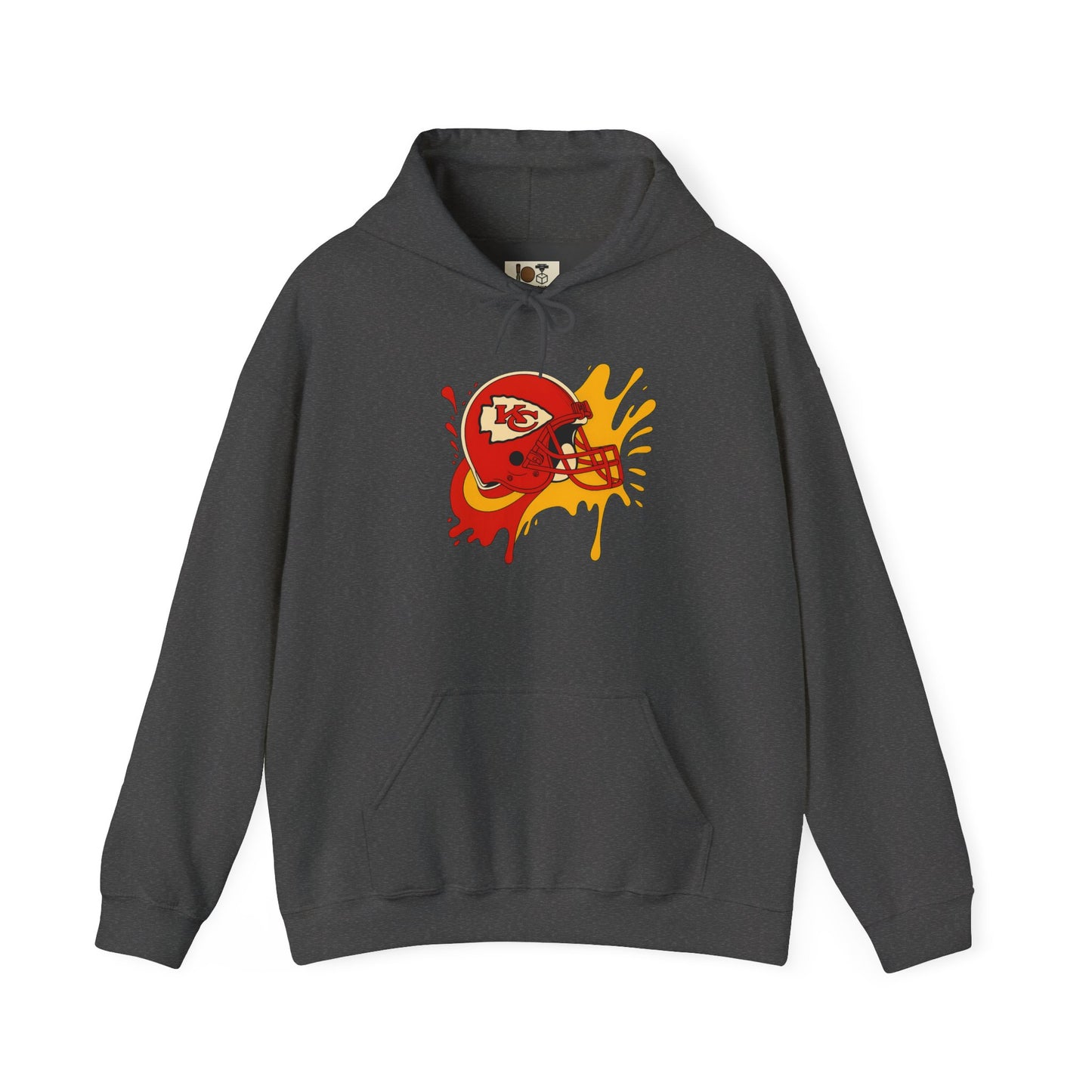 Sporty Graffiti Hoodie for Chiefs Fans, Versatile Streetwear, Perfect Gift for Game Day, Fashionable Fall Layer, Unisex Heavy Blend