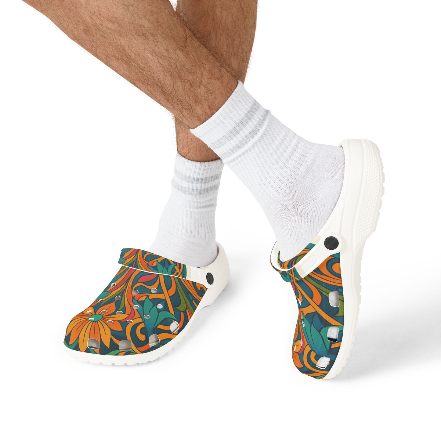 Colorful Floral EVA Foam Shoes, Summer Clogs, Garden Slip-Ons, Outdoor Footwear, Funky Comfort Shoes