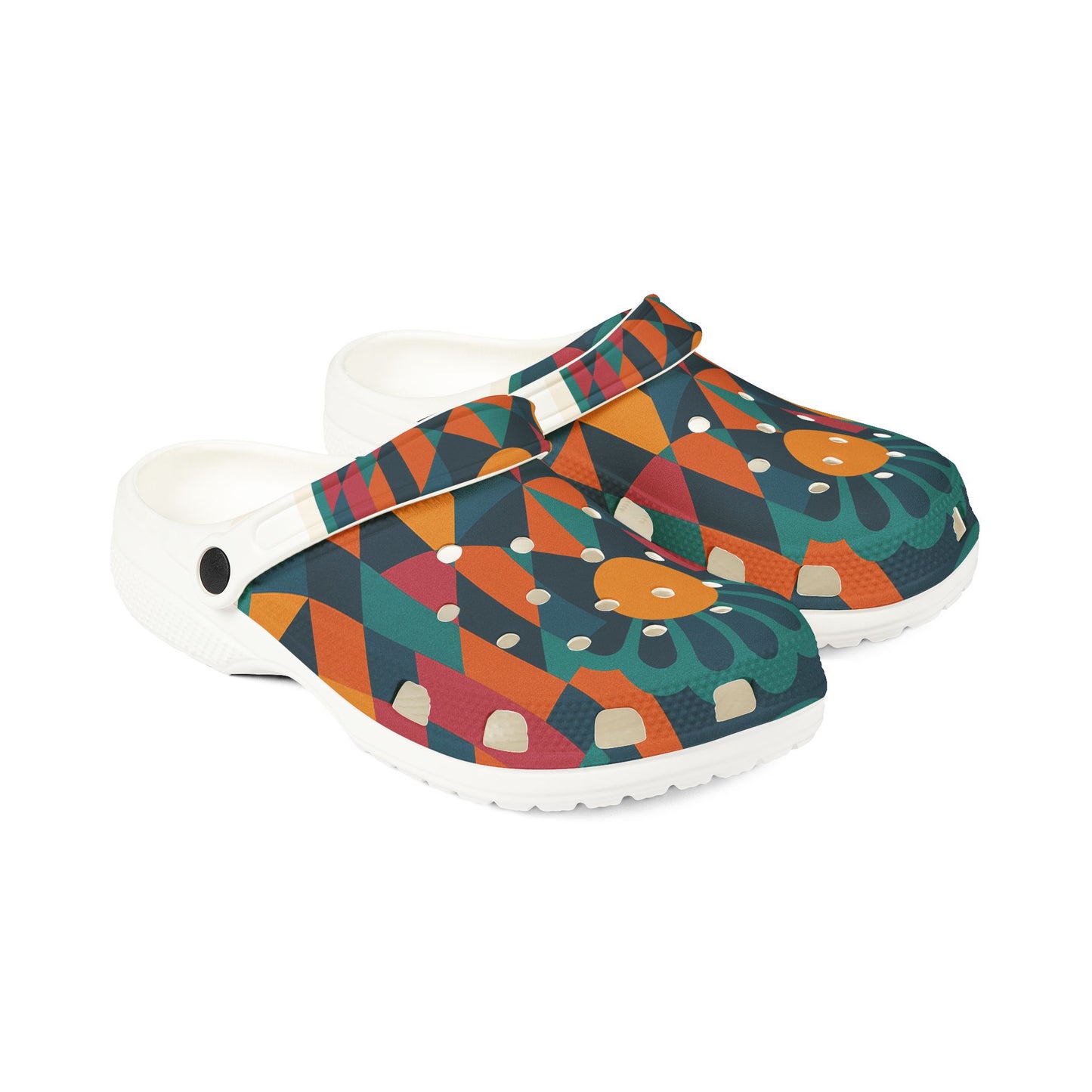 Vibrant Patterned Clogs - Fun EVA Foam Shoes for Comfort and Style, Summer Footwear, Festival Shoes, Colorful Garden Clogs, Unique Slide Ons
